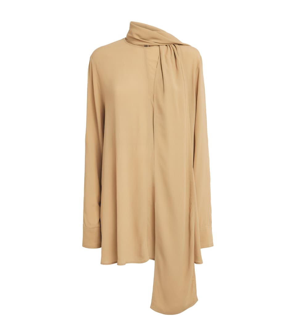 Toteme Womens Draped Scarf Blouse Desert