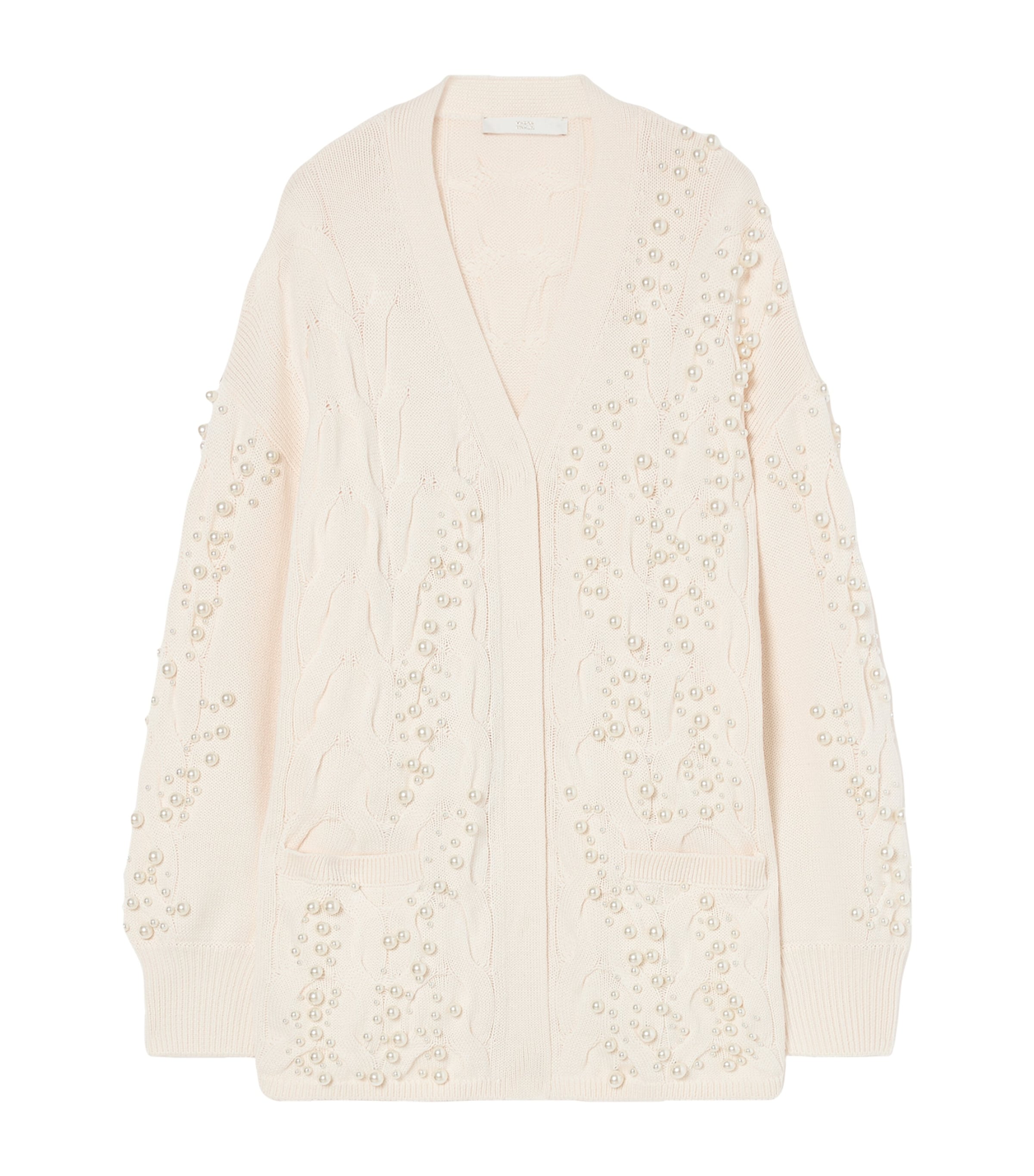 Marina Rinaldi Womens Virgin Wool-Blend Cardigan Ivory