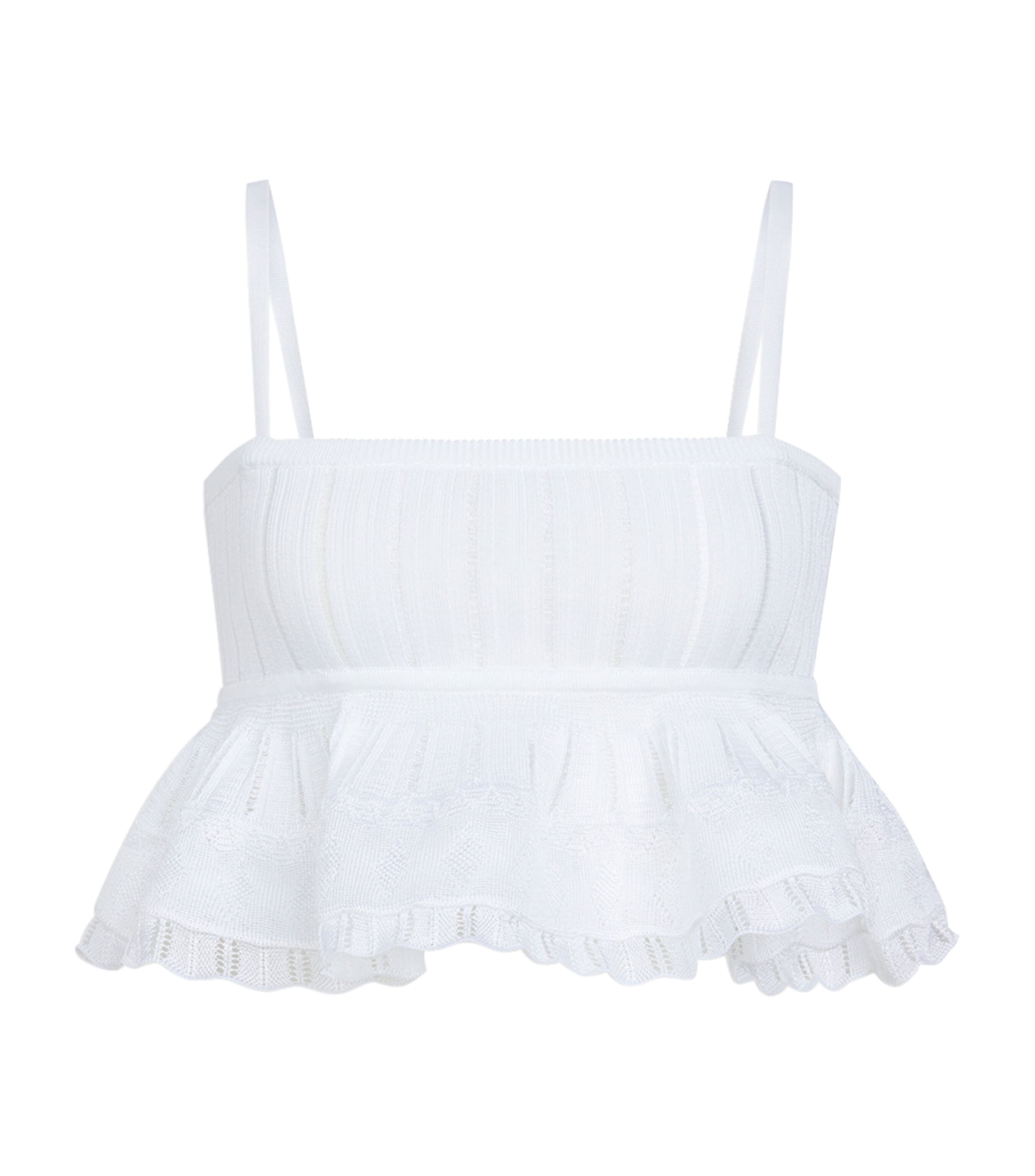 Alaïa Womens Crinoline Crop Top White