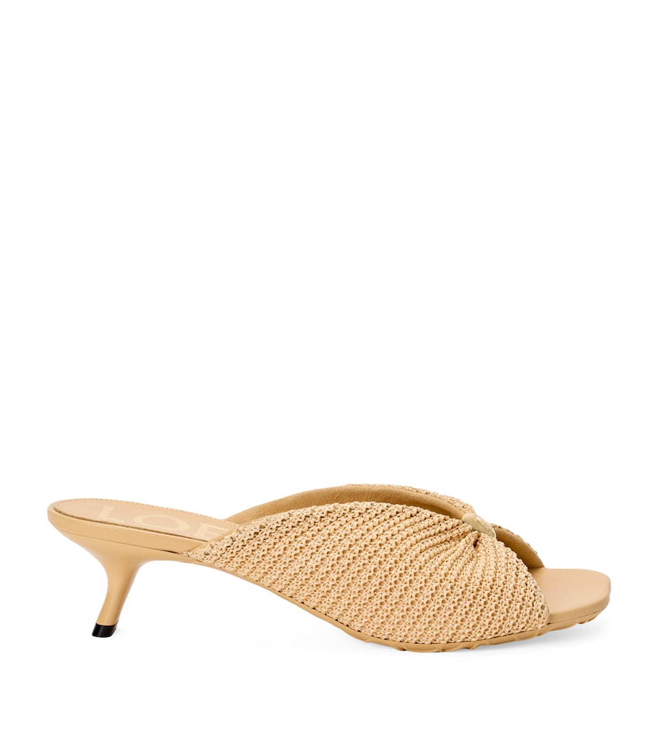 LOEWE x Paula's Ibiza Woven Pebble Heeled Sandals 45 Natural