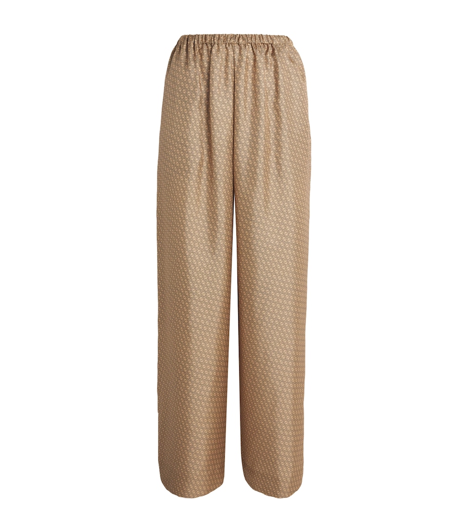 Silk Printed Linka Wide-Leg Trousers