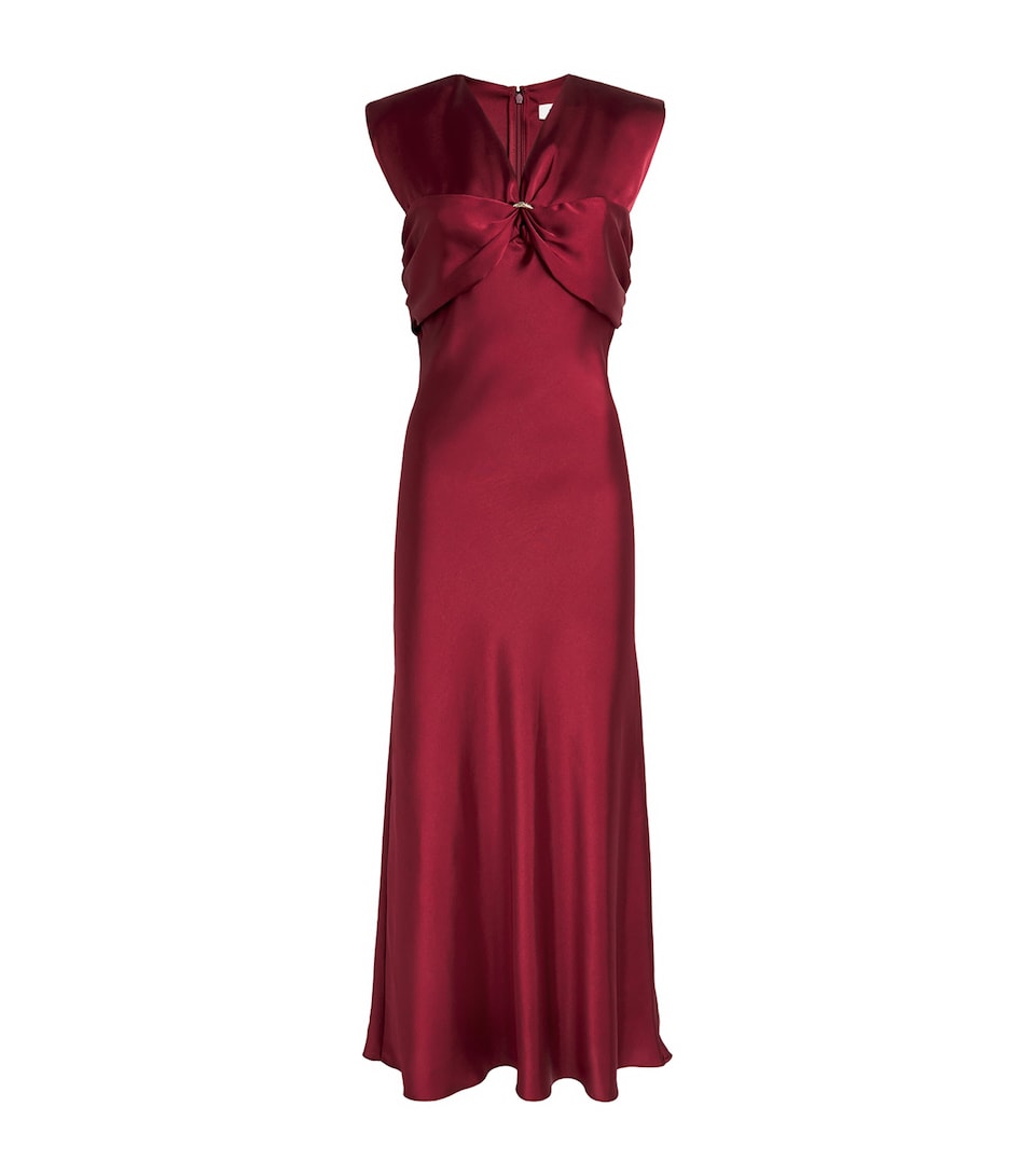 Satin V-Neck Maxi Dress