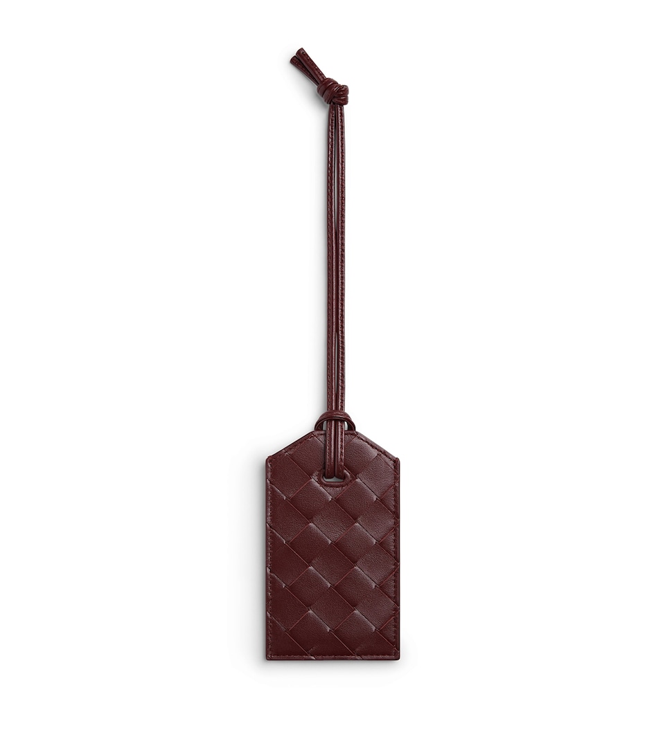 Leather Intrecciato Luggage Tag