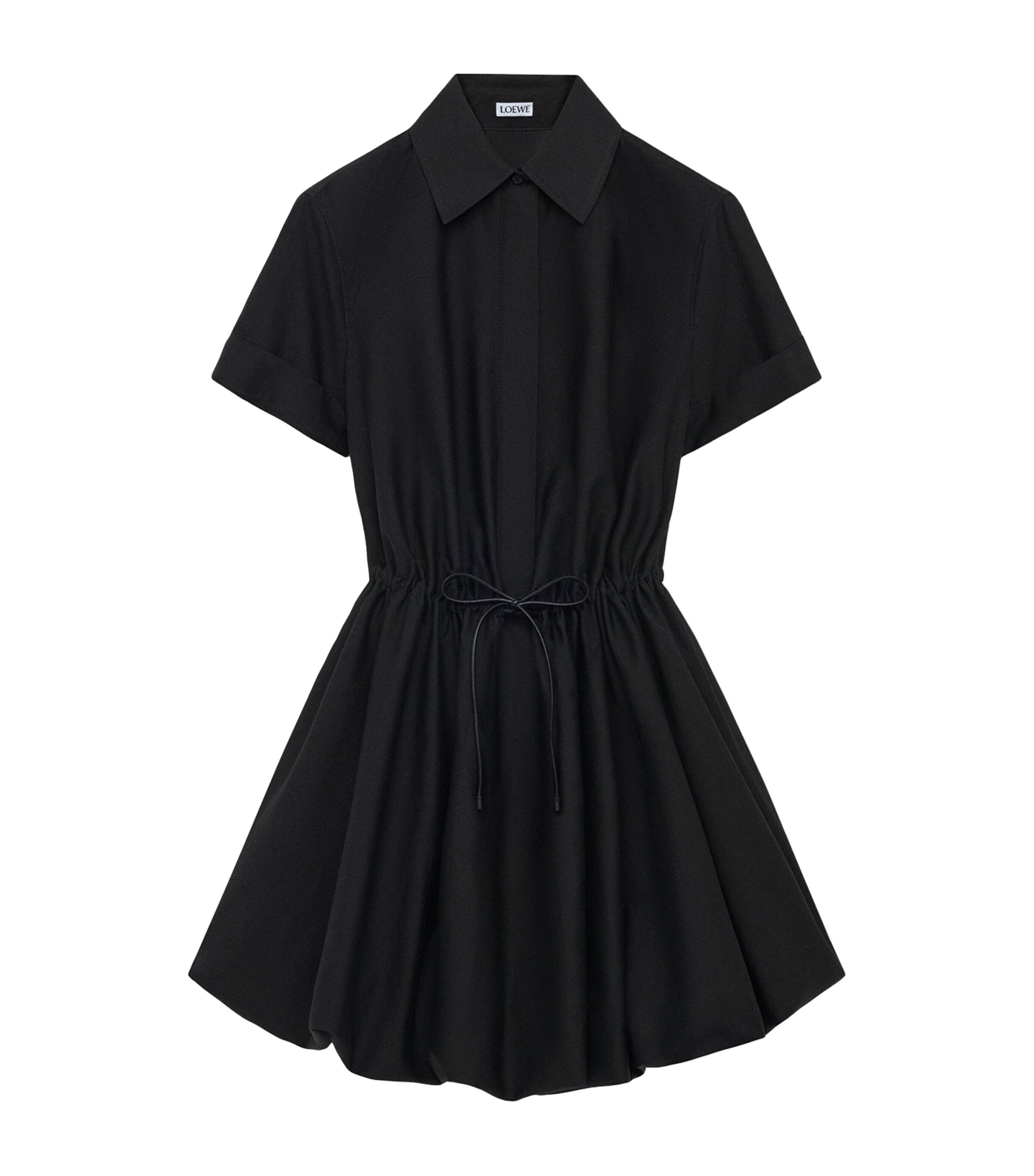 Tie-Waist Mini Shirt Dress