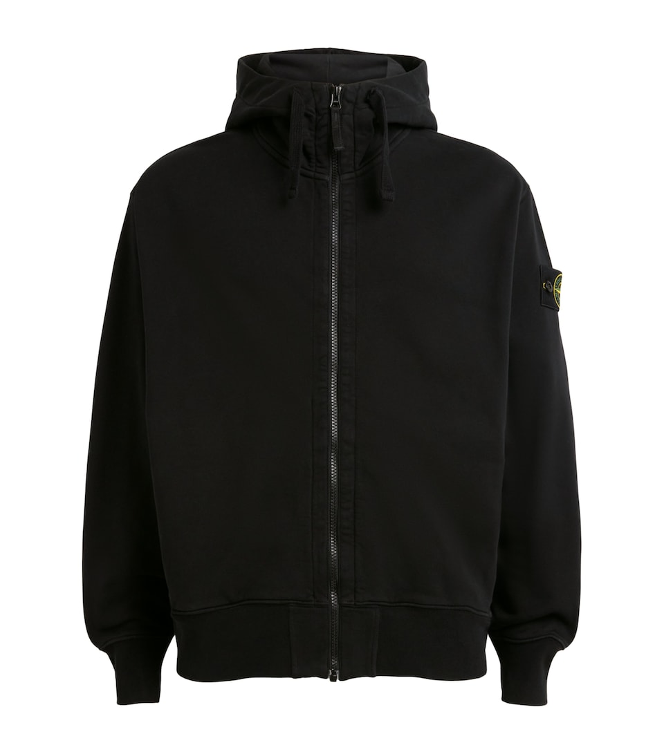 Stone Island Mens Cotton Compass Patch Hoodie