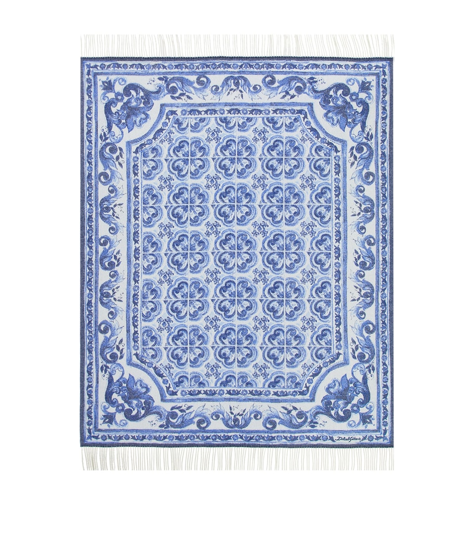 Dolce&Gabbana Casa Cashmere Blu Mediterraneo Throw (140cm x 180cm) Blu Mediterran