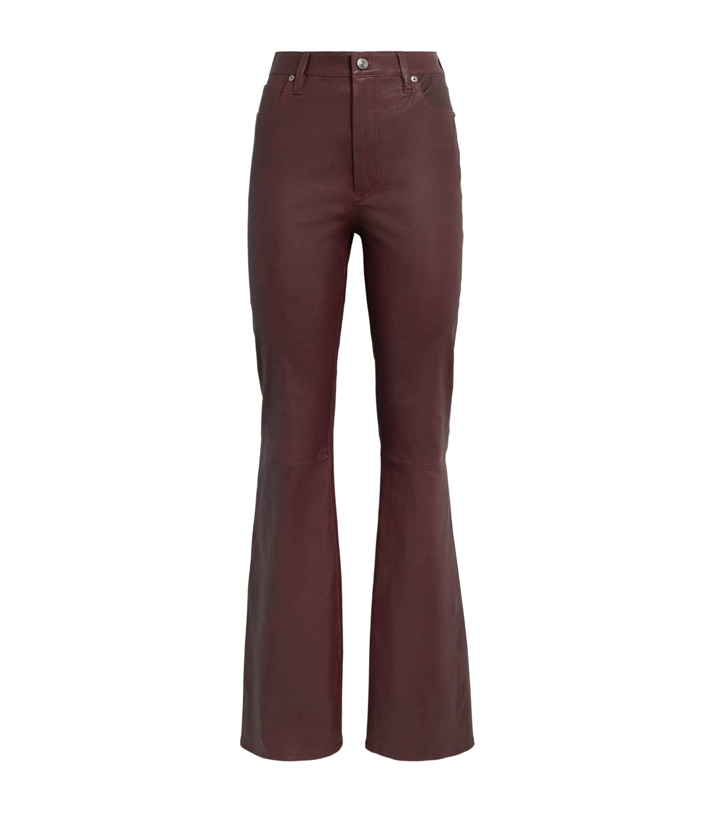 FRAME Womens Leather The Reboot Trousers Currant
