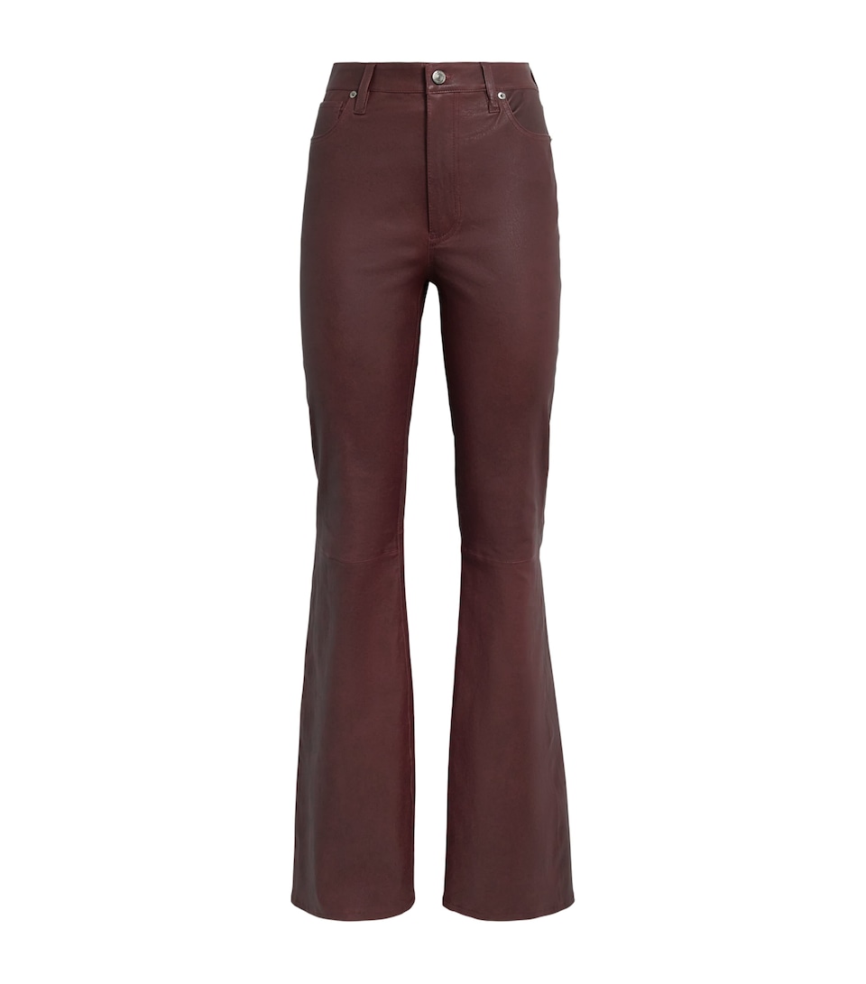 FRAME Womens Leather The Reboot Trousers Currant