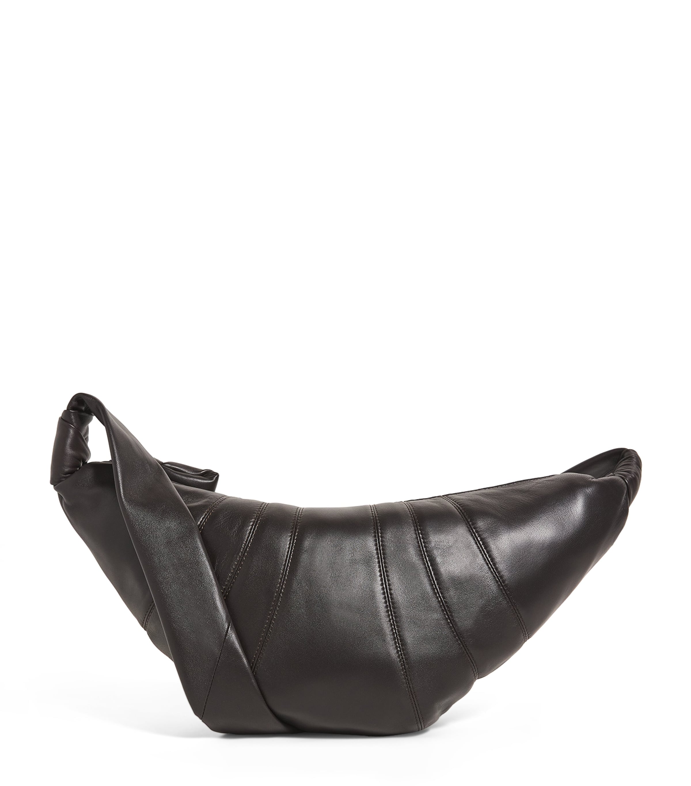 Lemaire Medium Nappa Leather Croissant Bag Chocolate