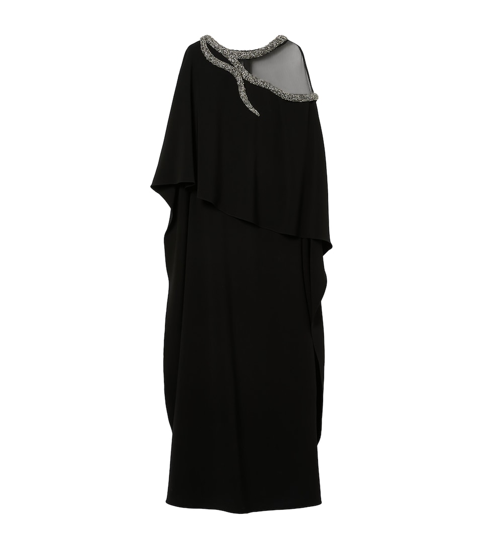 Marina Rinaldi Womens x Tony Ward Embellished-Neck Maxi Dress Black