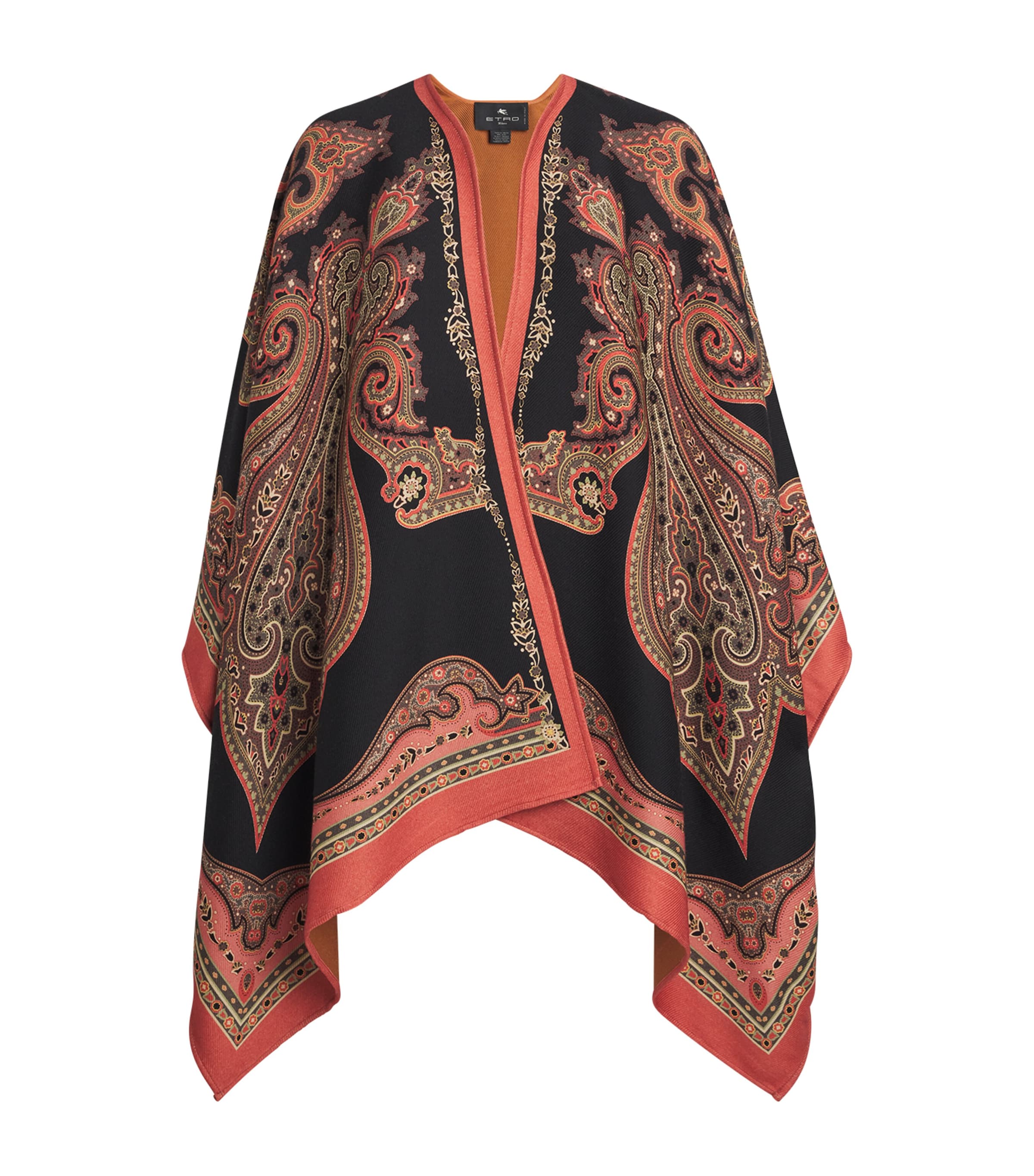 Wool-Blend Paisley Cape