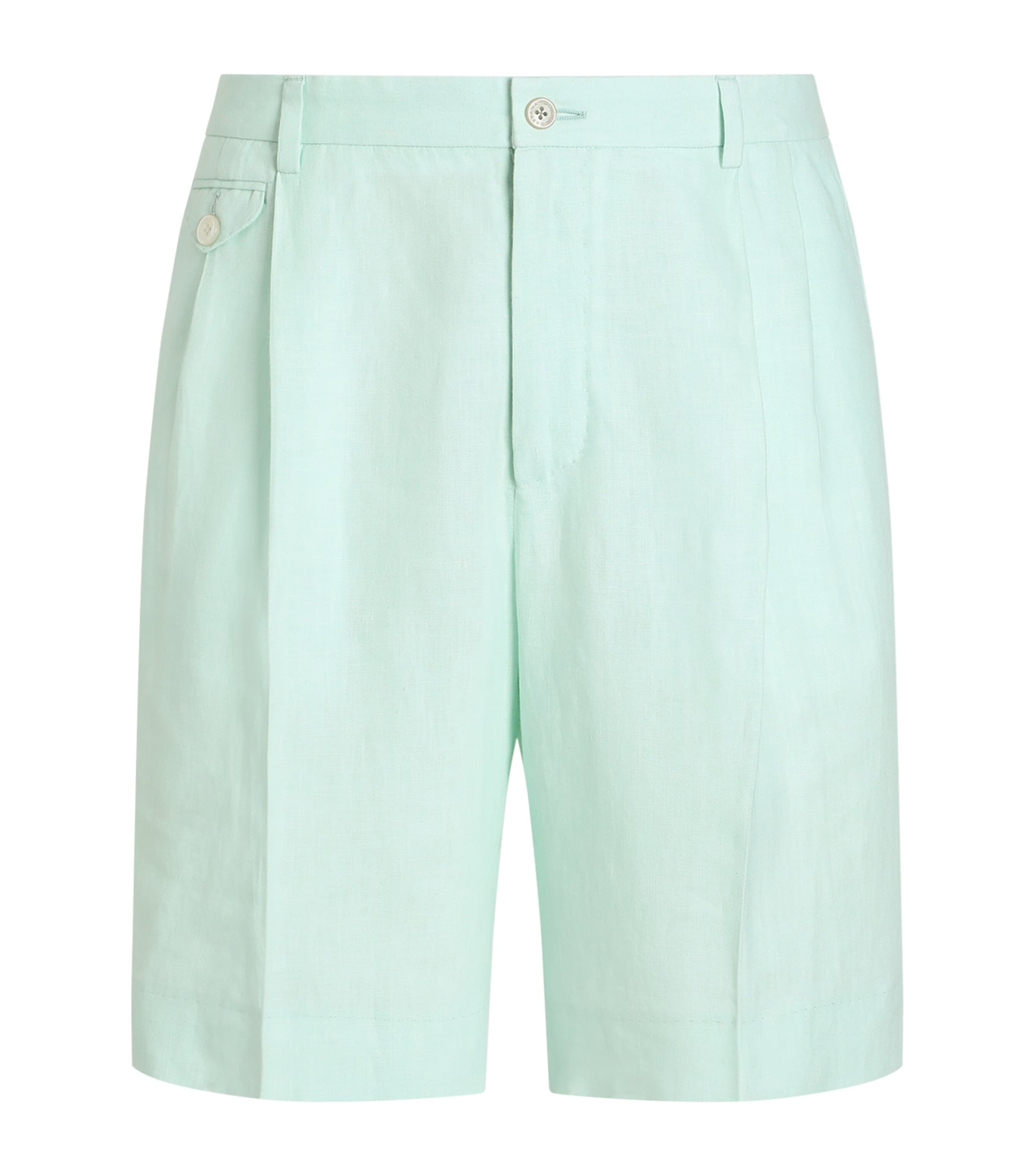 Dolce&Gabbana Mens Linen Bermuda Shorts Water Light Bl