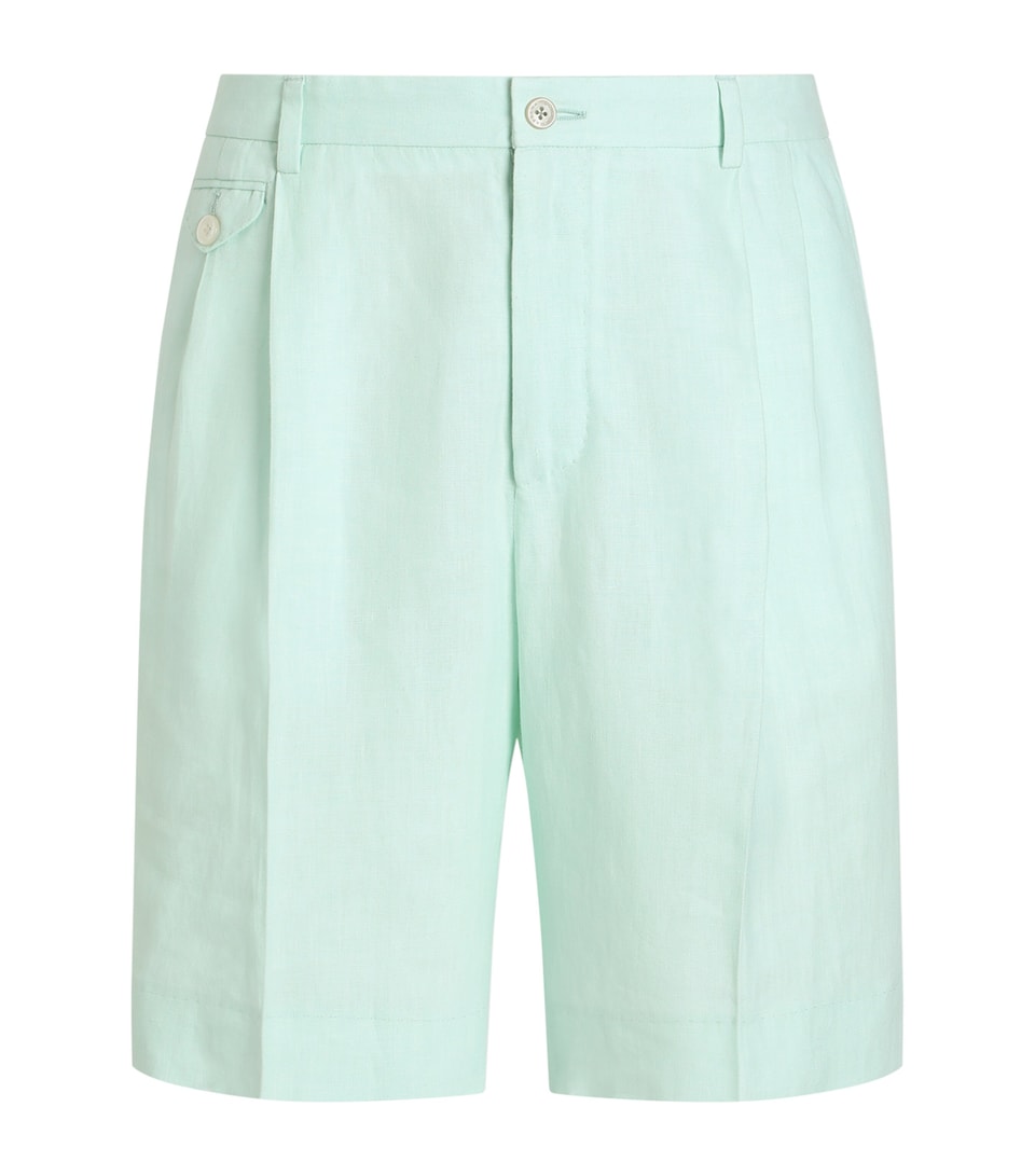 Dolce&Gabbana Mens Linen Bermuda Shorts Water Light Bl