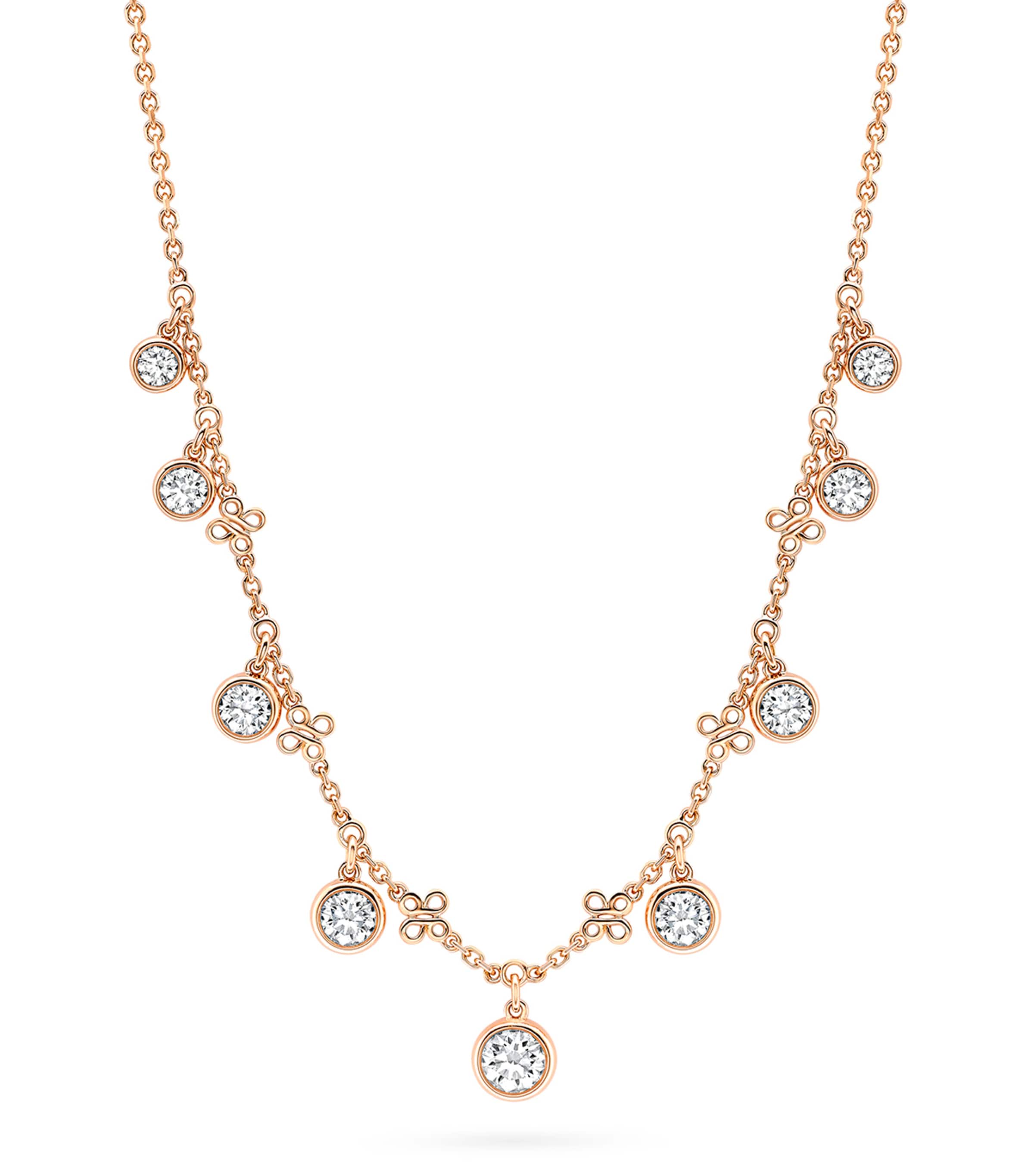 Medium Rose Gold and Diamond Beach Necklace