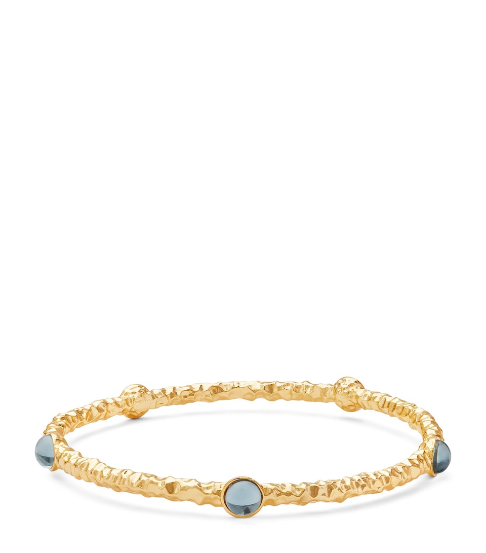 Halcyon Days Gold-Plated Cabochon Bangle Blue