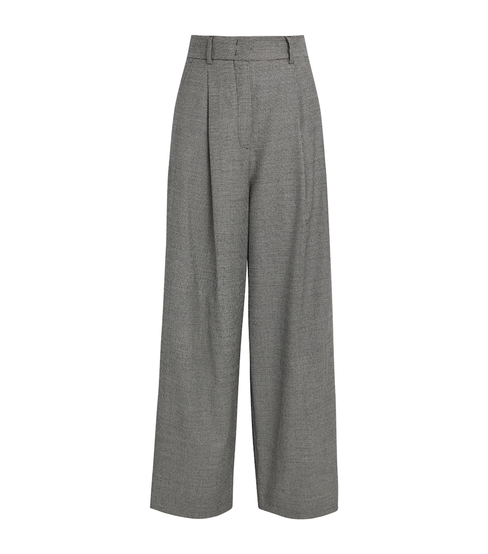 Virgin Wool Houndstooth Tailored Trousers