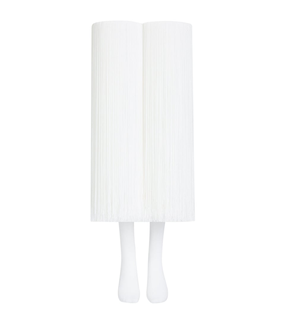 Alaïa Womens High Fringed Socks Natural White