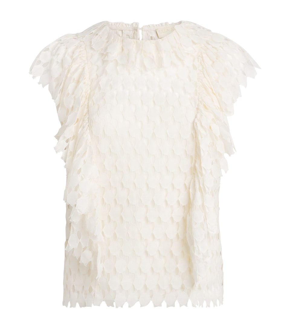 Ulla Johnson Womens Lace Daevy Blouse Chalk