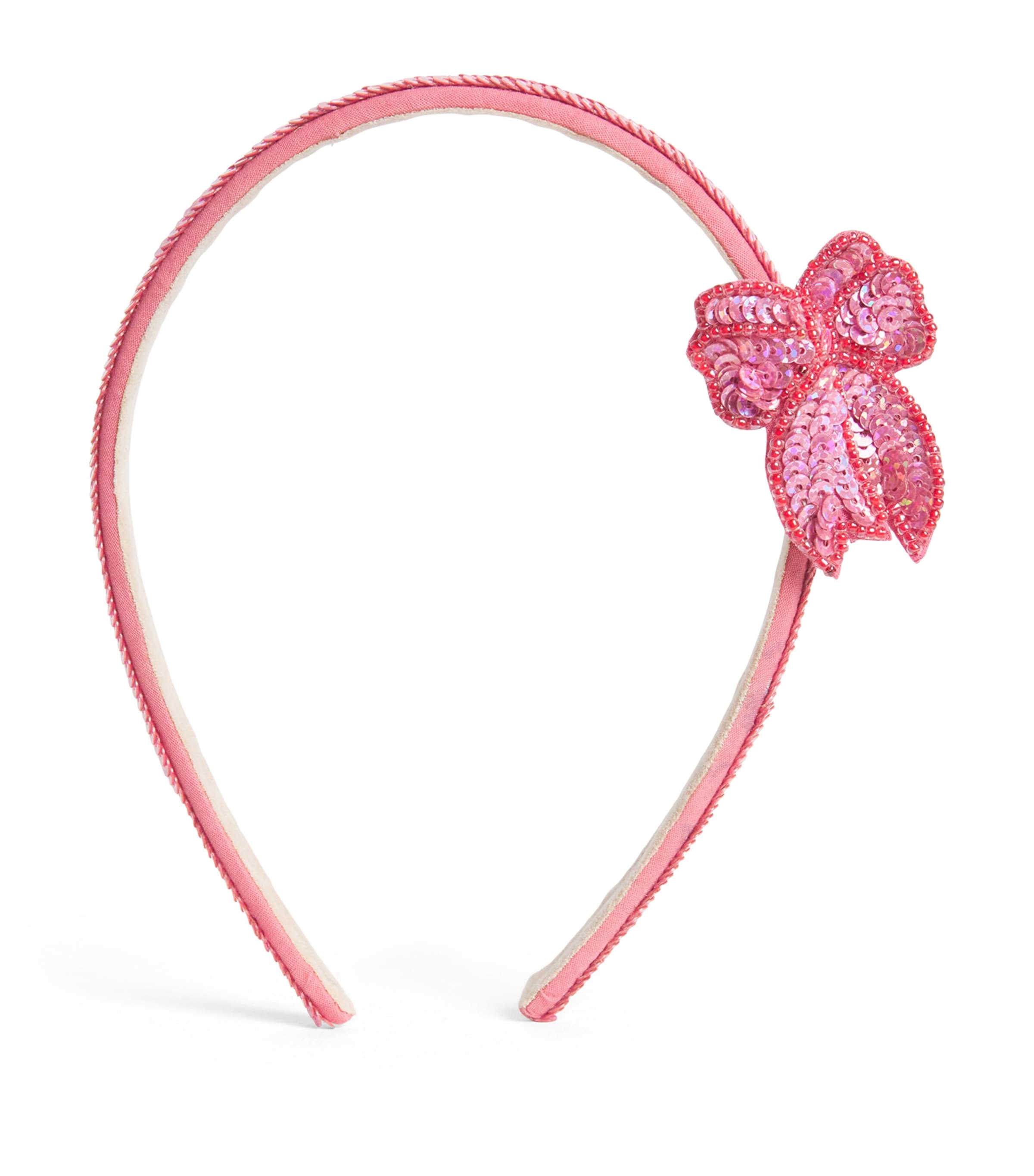 KONGES SLOJD Sequin Bow Headband Rapture Rose
