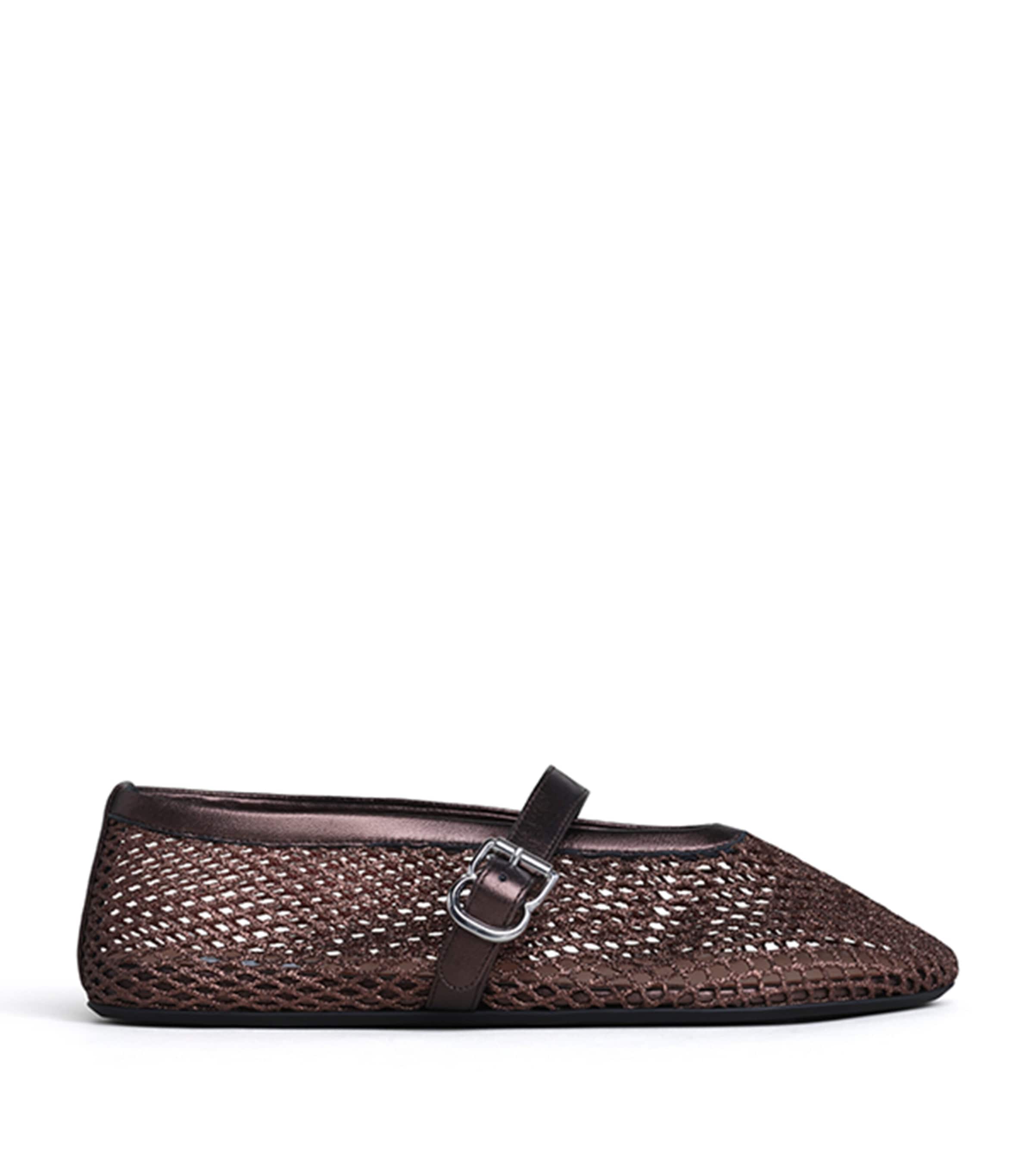 Alaïa Mesh Ballet Flats Bronze