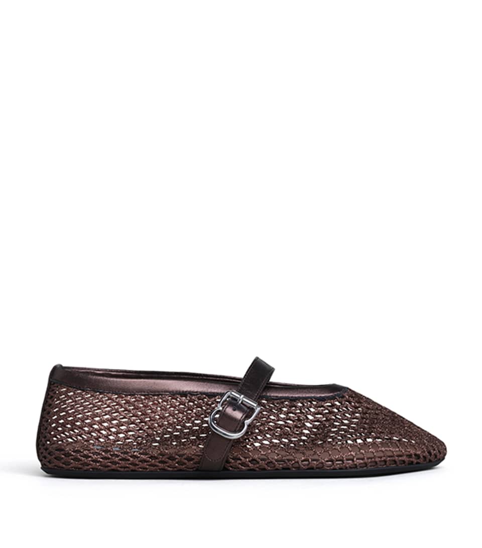 Alaïa Mesh Ballet Flats Bronze