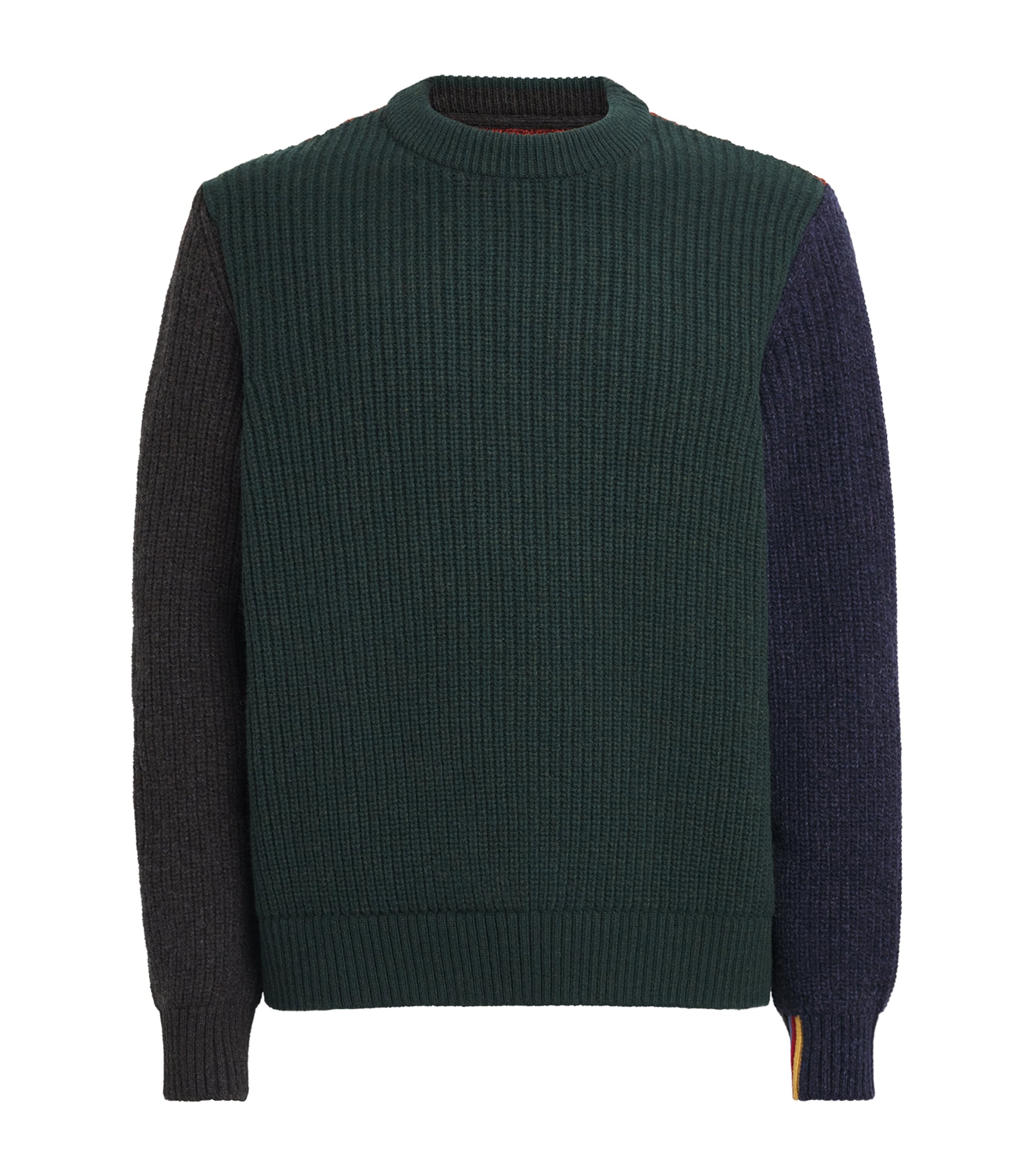 Barbour Mens x Paul Smith Wool Tyne Sweater Bottle Green
