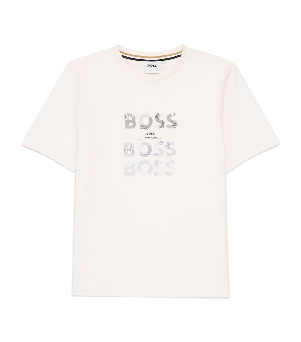 BOSS Kidswear Cotton Logo T-Shirt (4-16 Years) Ivory