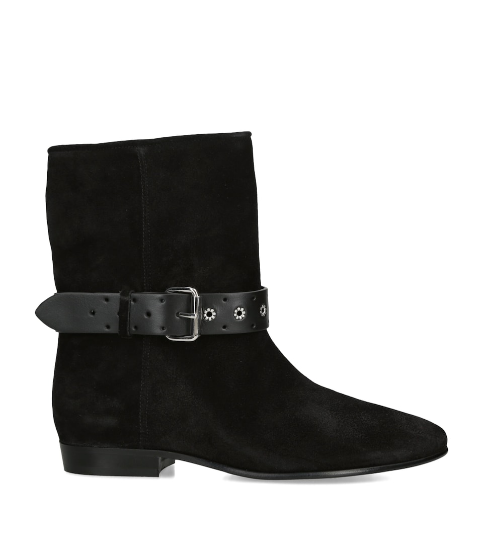 Isabel Marant Suede Reena Ankle Boots Black