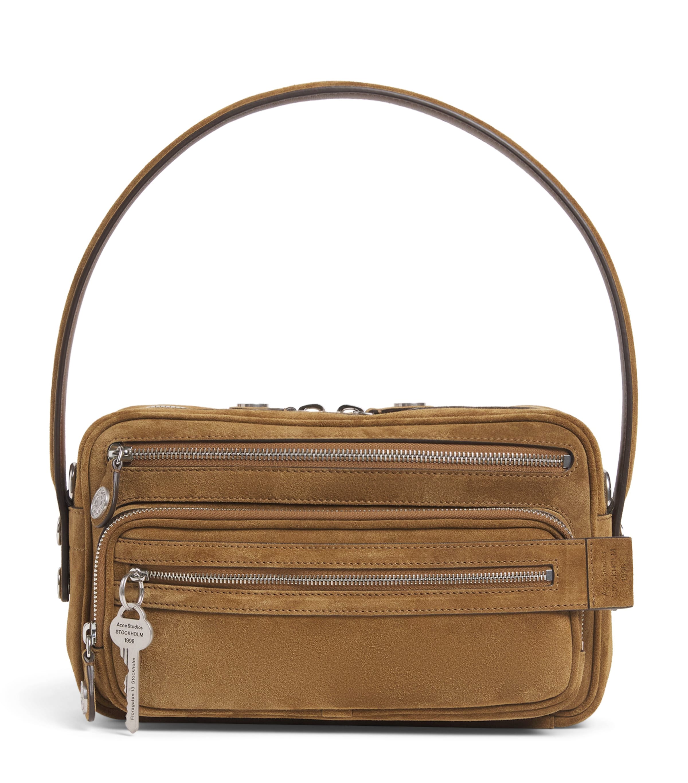 Acne Studios Suede Camero Party Shoulder Bag Cognac Brown