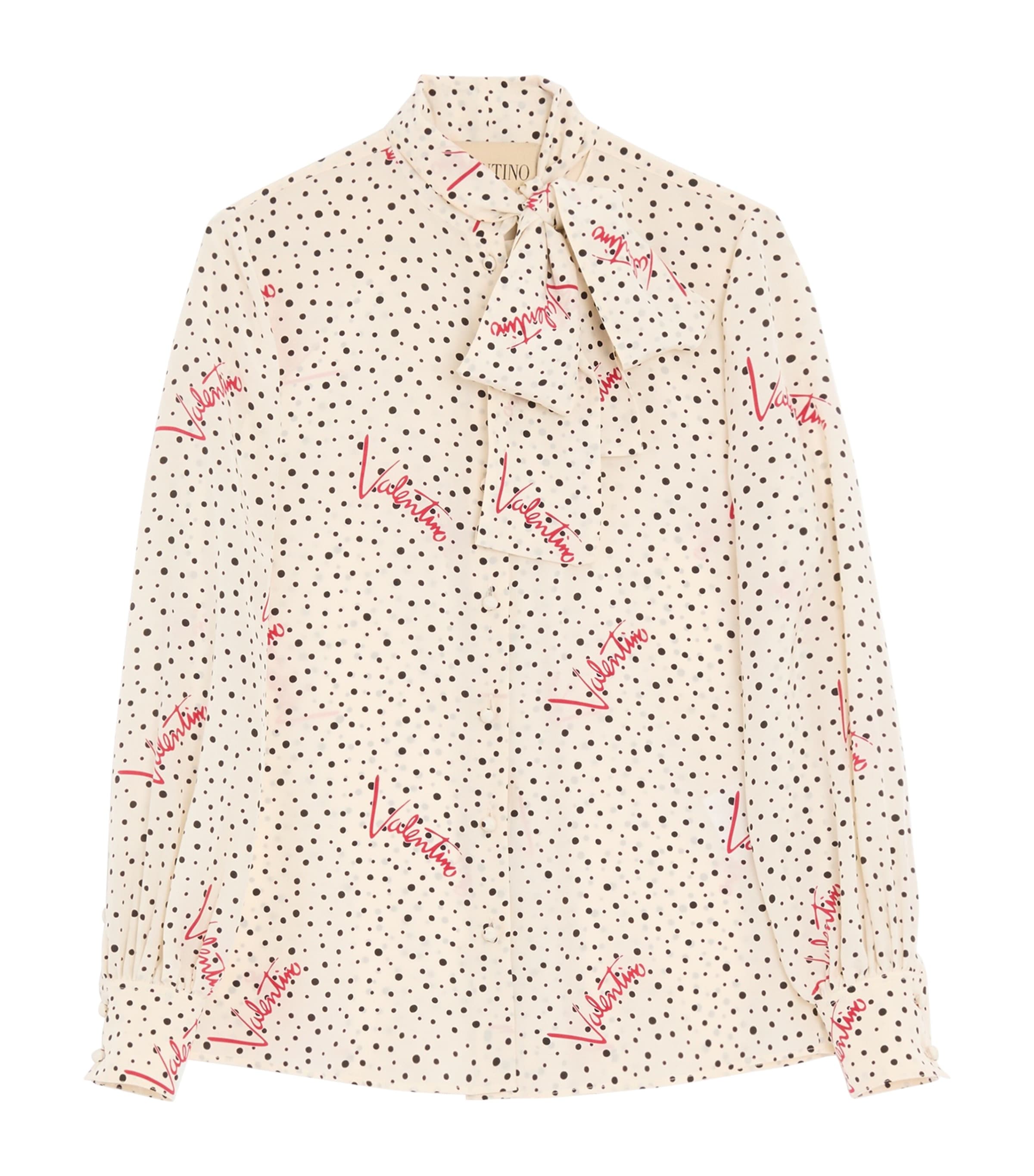 Valentino Womens Silk Plus De Pois Blouse