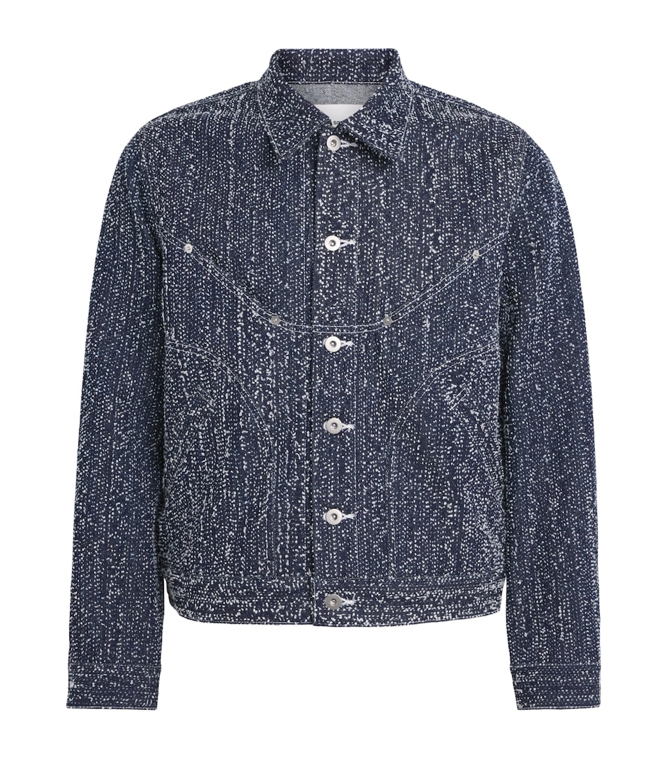 Sage Nation Mens Speckled Jiji Denim Jacket Snow Nep