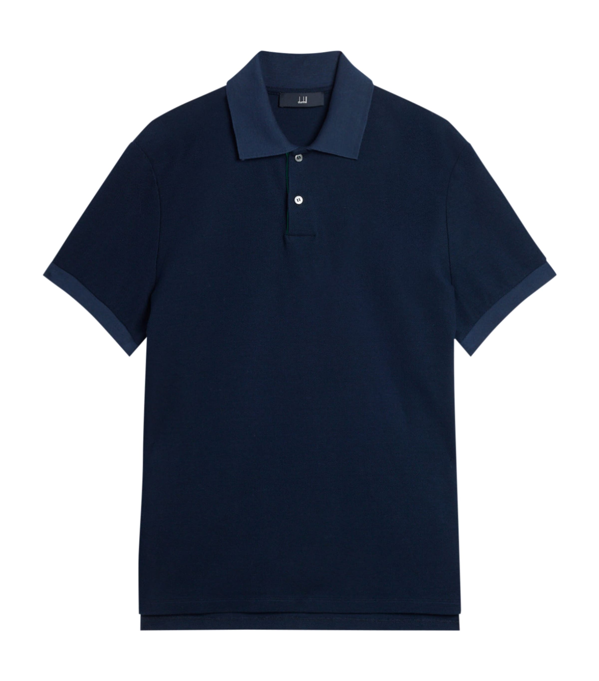 Dunhill Mens Cotton Piqué Polo Shirt Navy