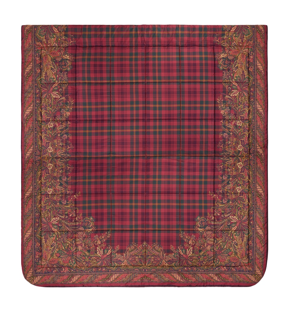 Etro Cotton Quilted Boyd Bedspread (270cm x 270cm) Print On Red Base