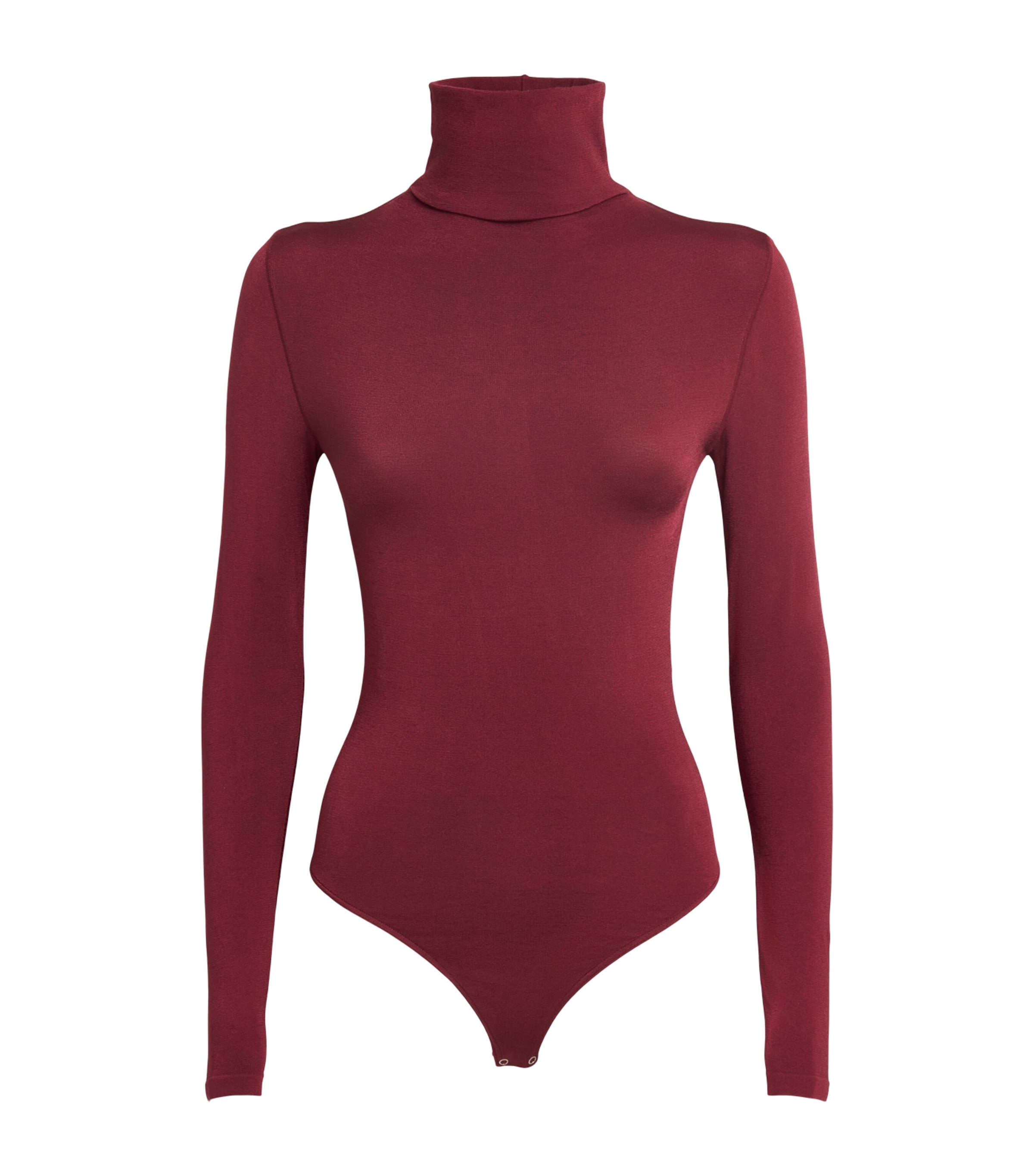 Wolford Womens Rollneck Colorado Bodysuit Bordeaux