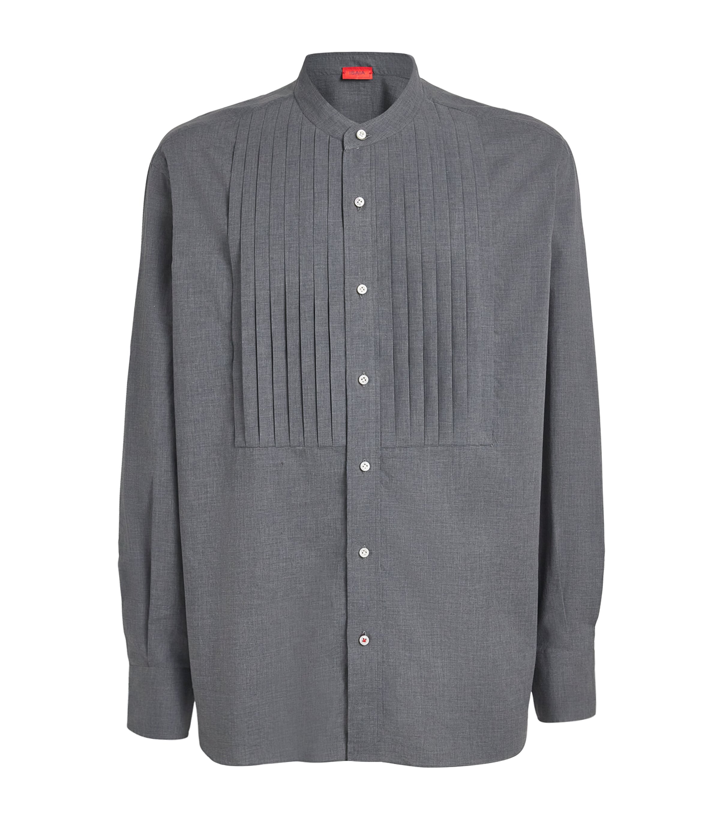 Isaia Mens Cotton Plisse Sport Shirt