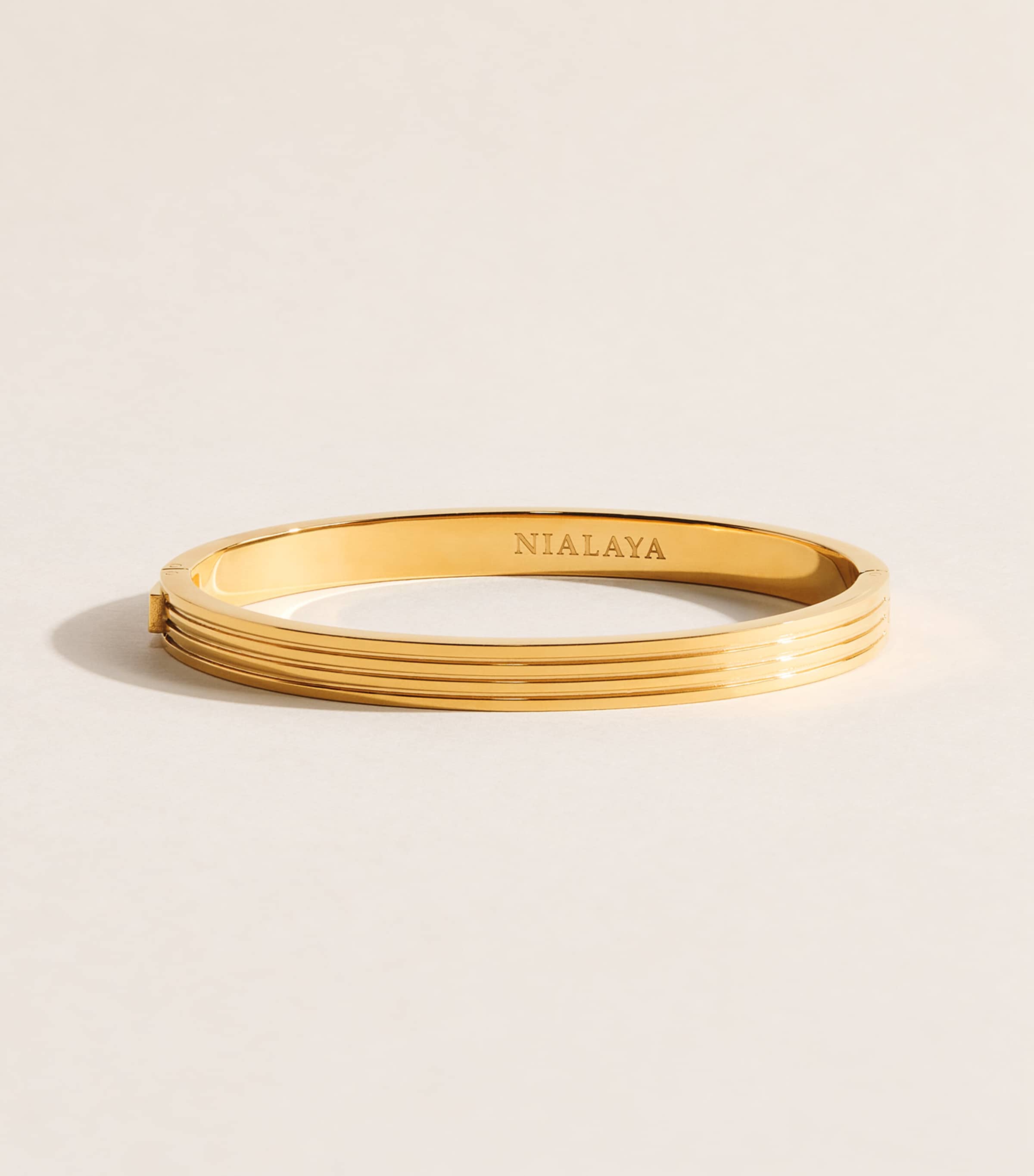 Nialaya Jewelry Sterling Silver Ribbed Bangle