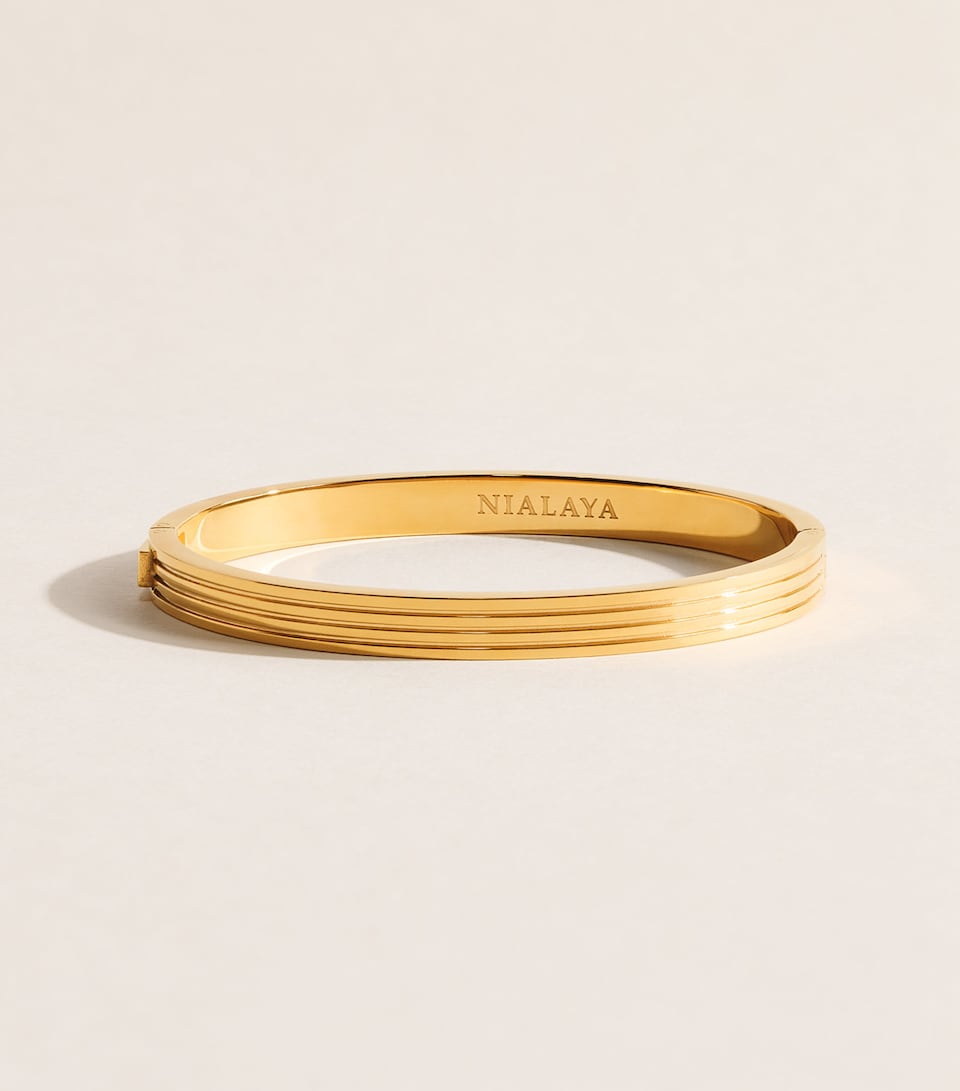 Nialaya Jewelry Sterling Silver Ribbed Bangle