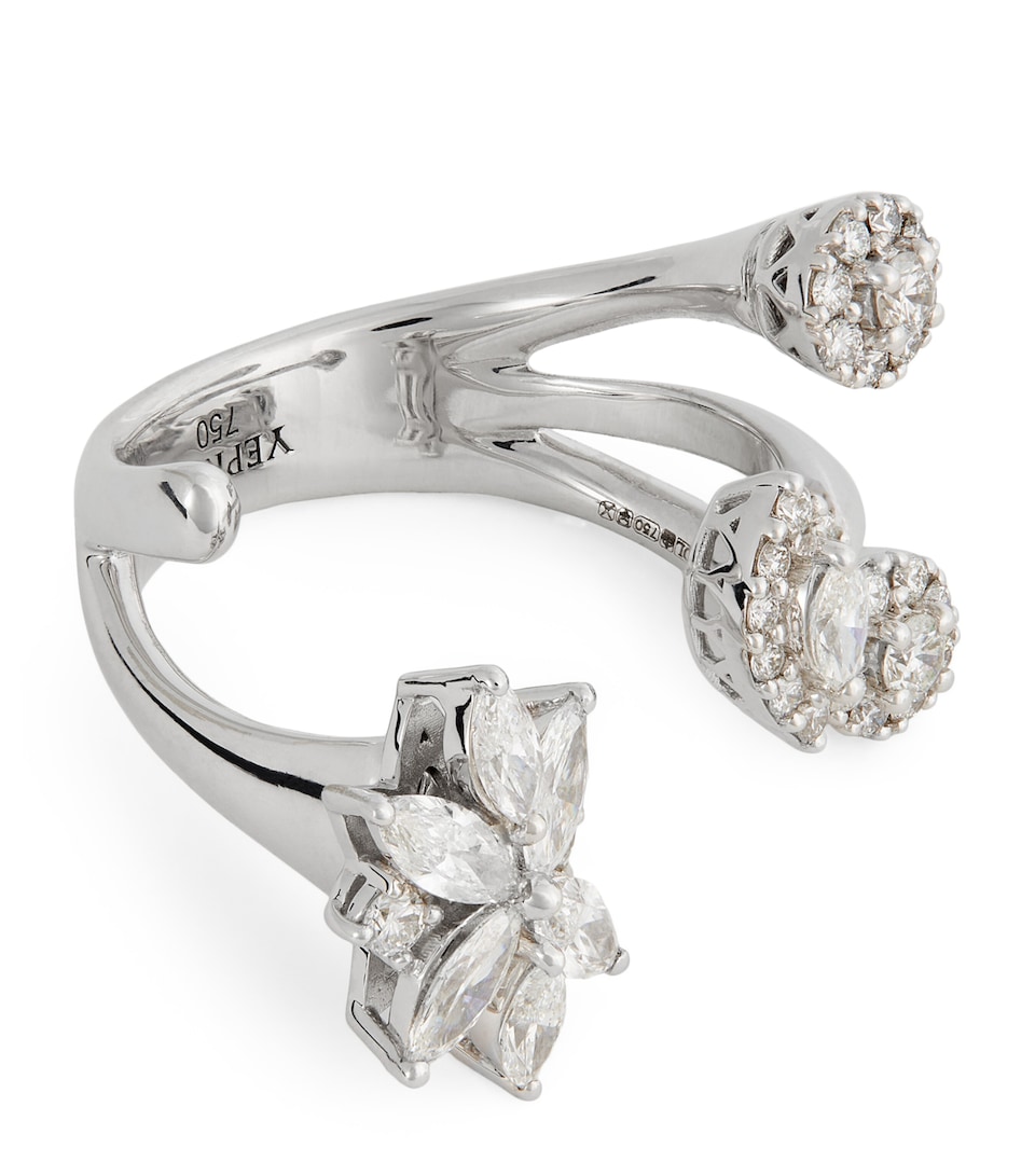 White Gold and Diamond Y-Not Ring