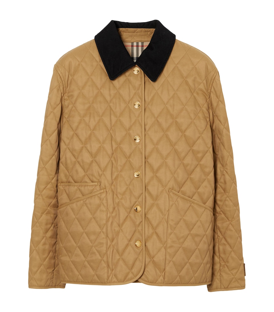 Burberry Womens Quilted Barn Jacket Camel
