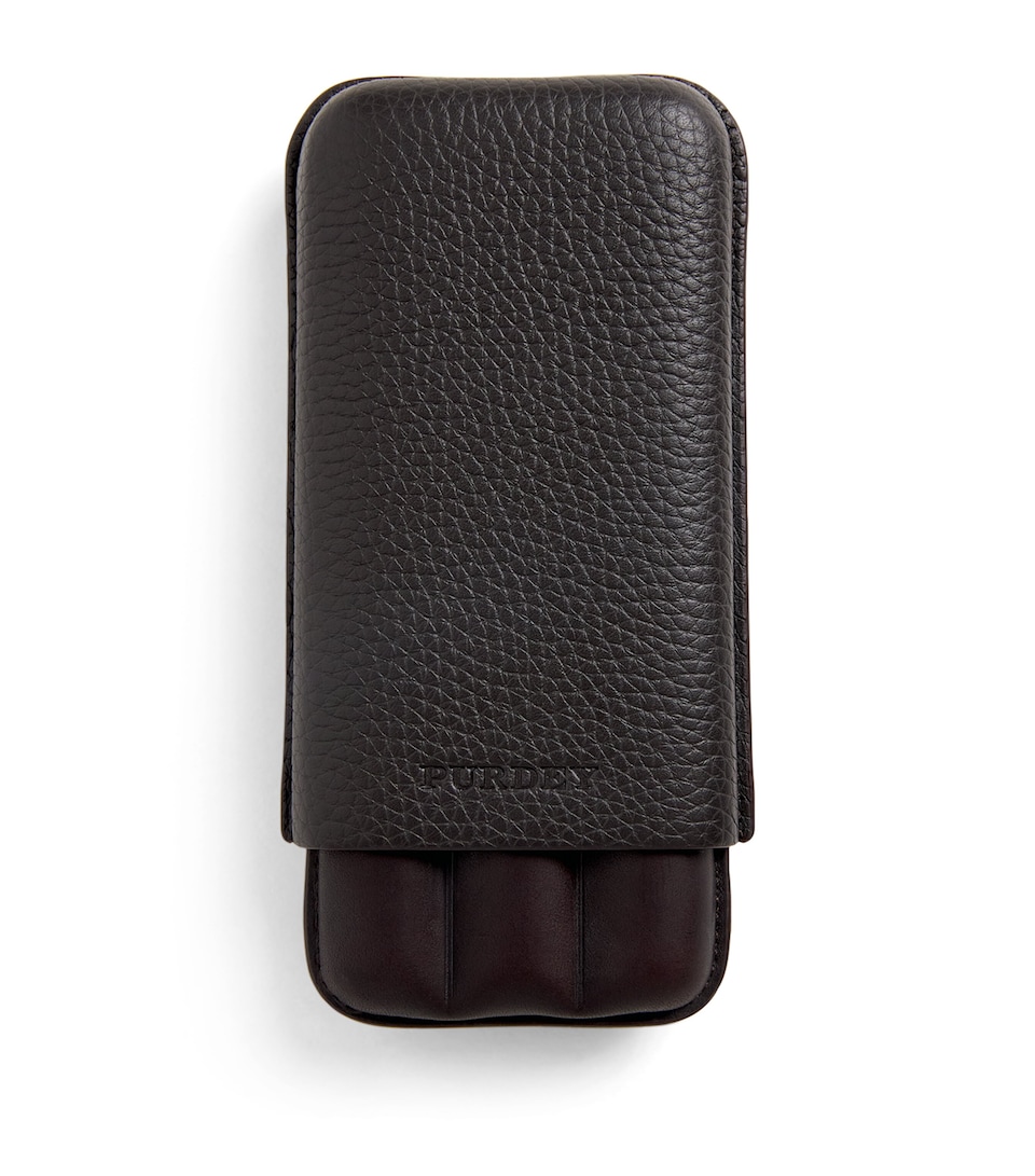 Purdey Leather Three Cigar Holder Dbr
