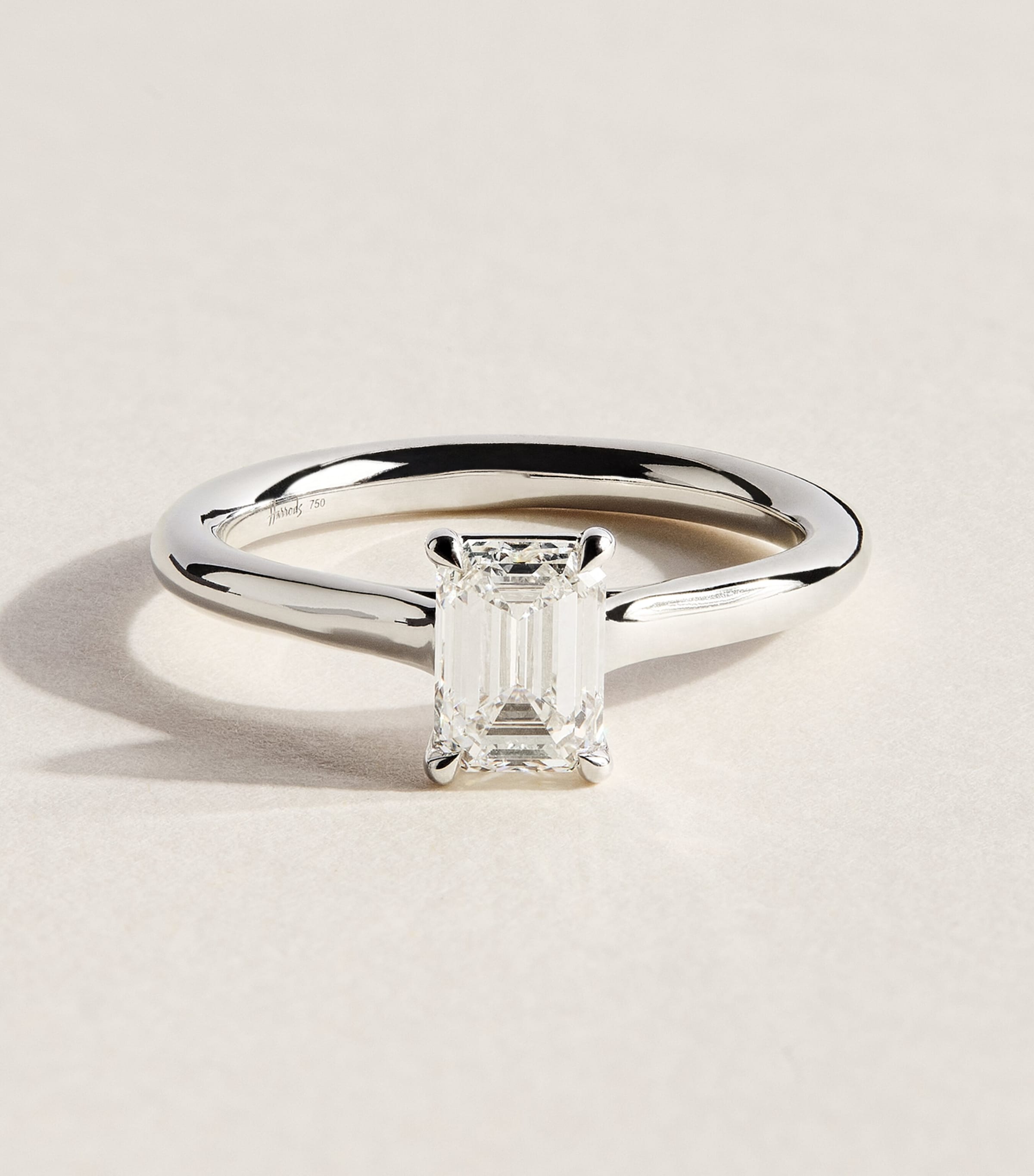 Harrods White Gold and White Diamond Solitaire Engagement Ring (1.00ct) White Gold