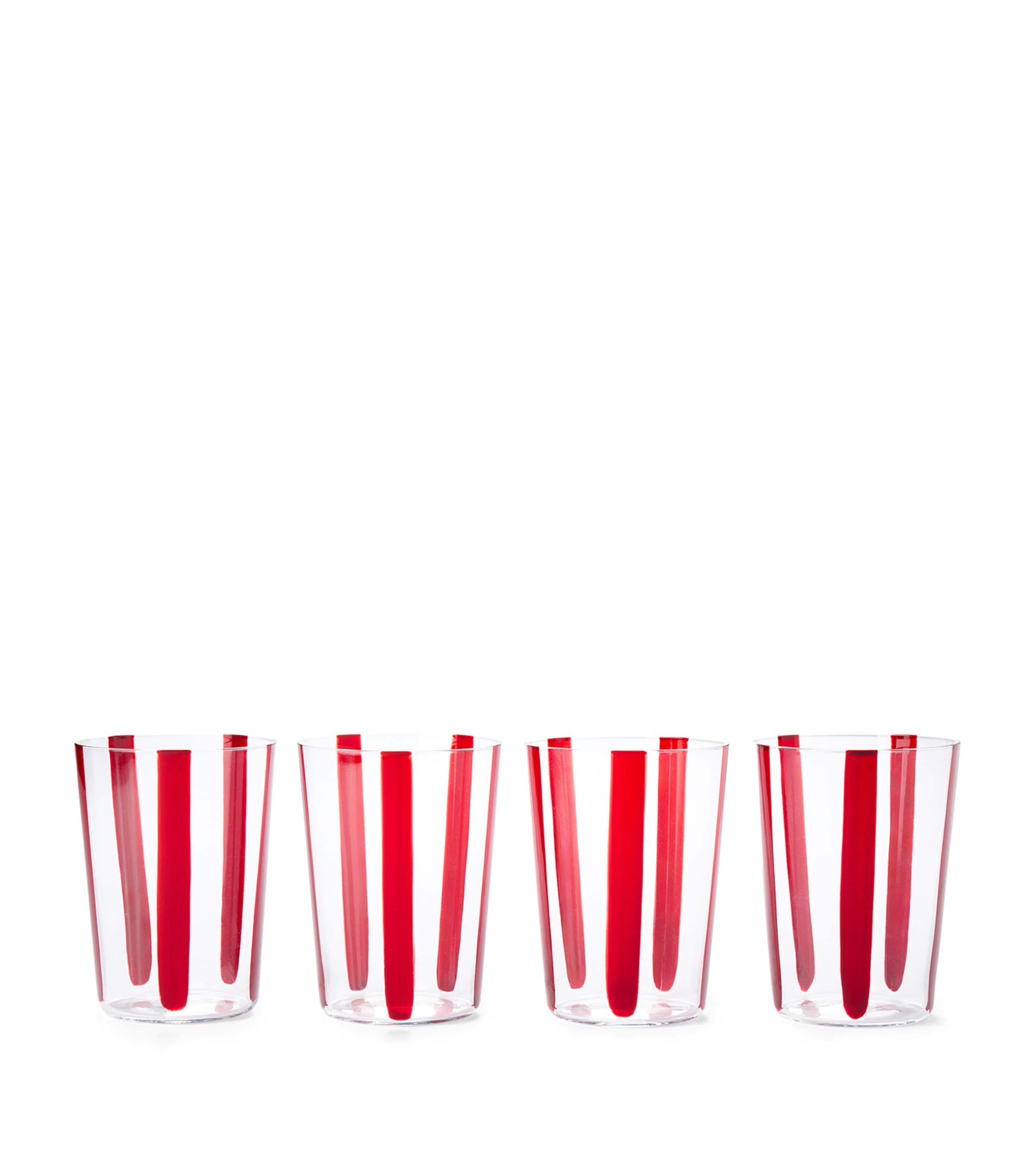 The Conran Shop Glass Nova Stripe Tumblers (Set of 4) Burgundy