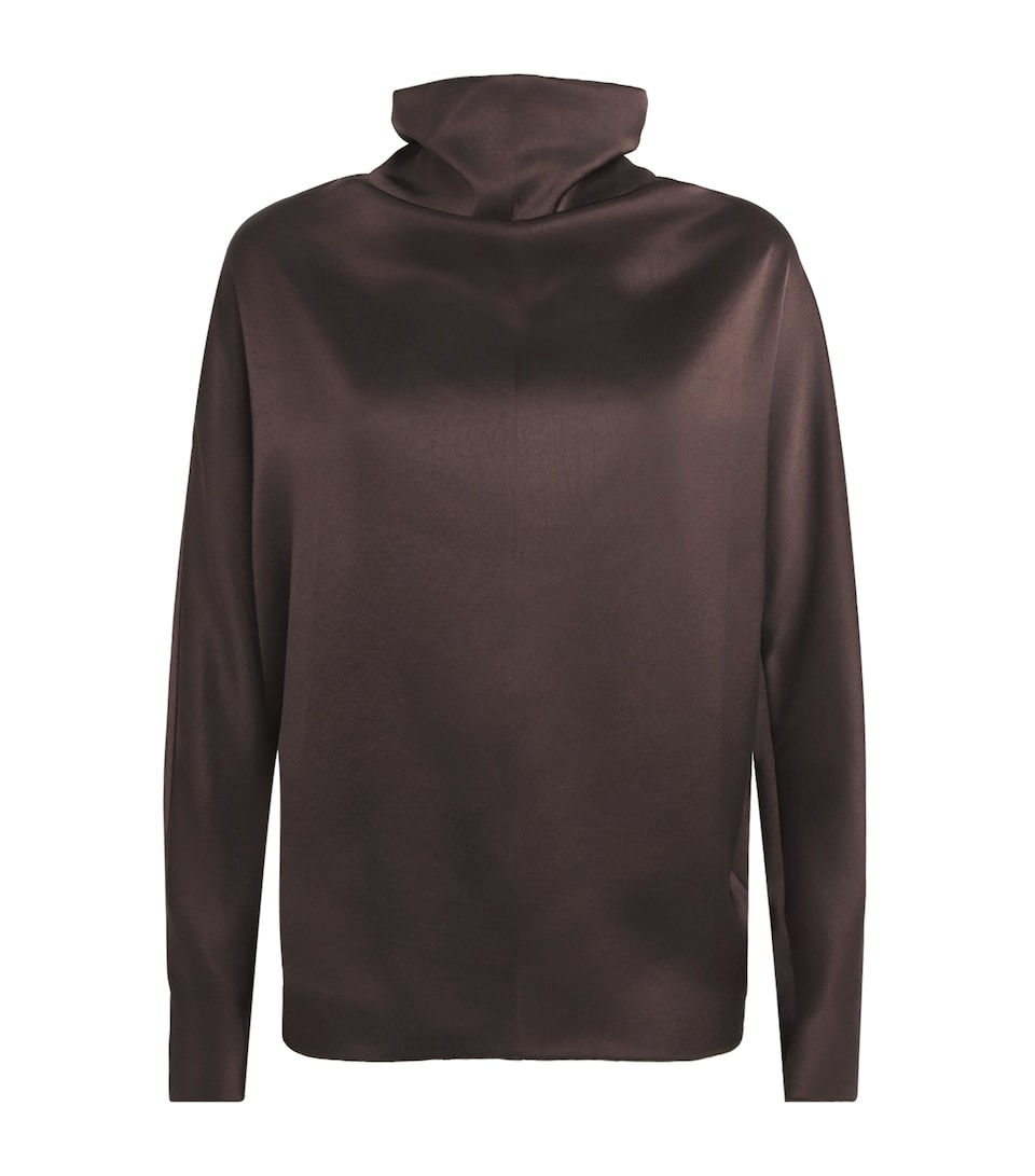 Citizens of Humanity Womens Satin Draped Ilaria Blouse Esprs Esprsso Dk Bwn