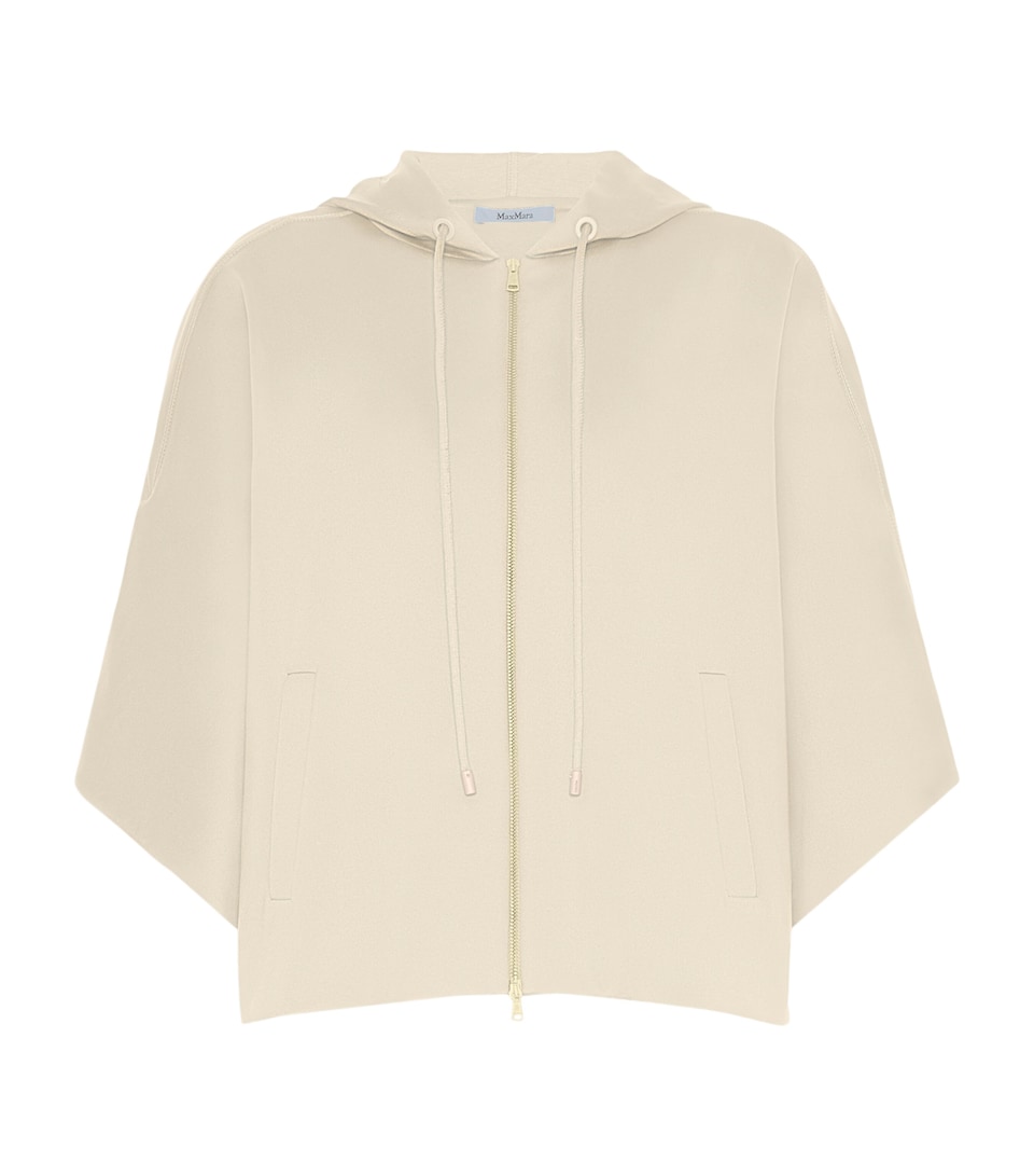 Max Mara Womens Technical Jersey Cropped Hoodie Stone
