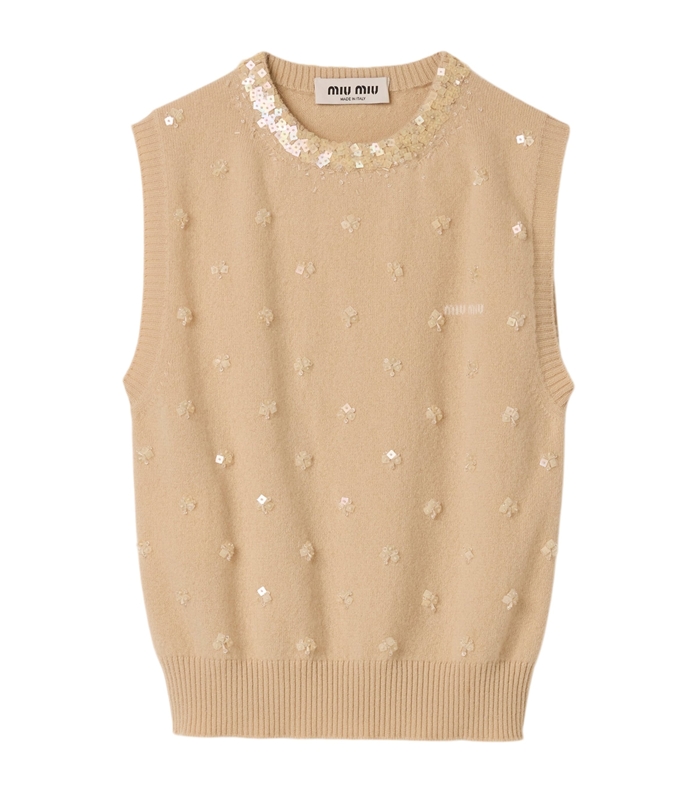 Cashmere Embellished Knit Vest