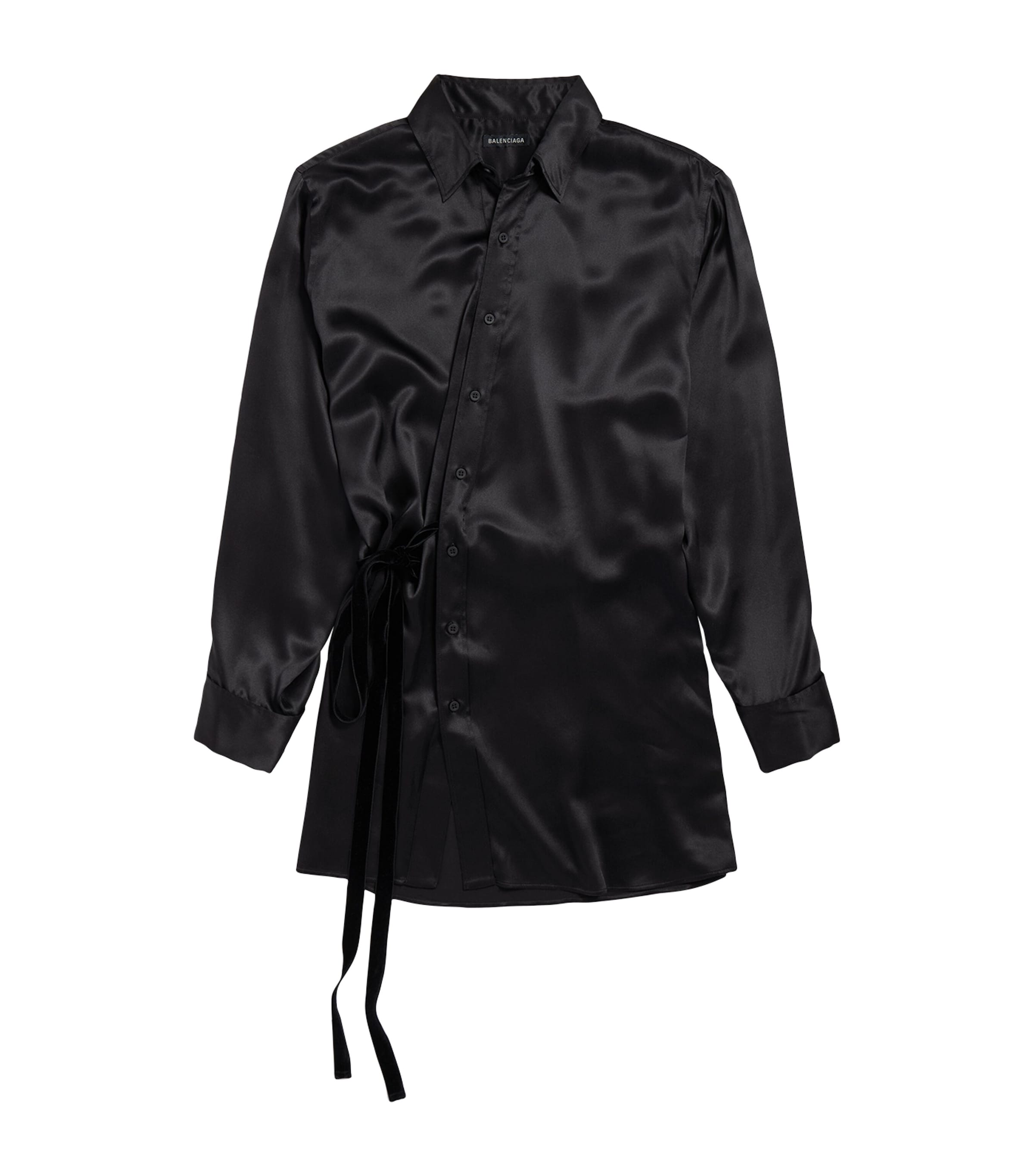 Silk-Satin Wrap Mini Dress