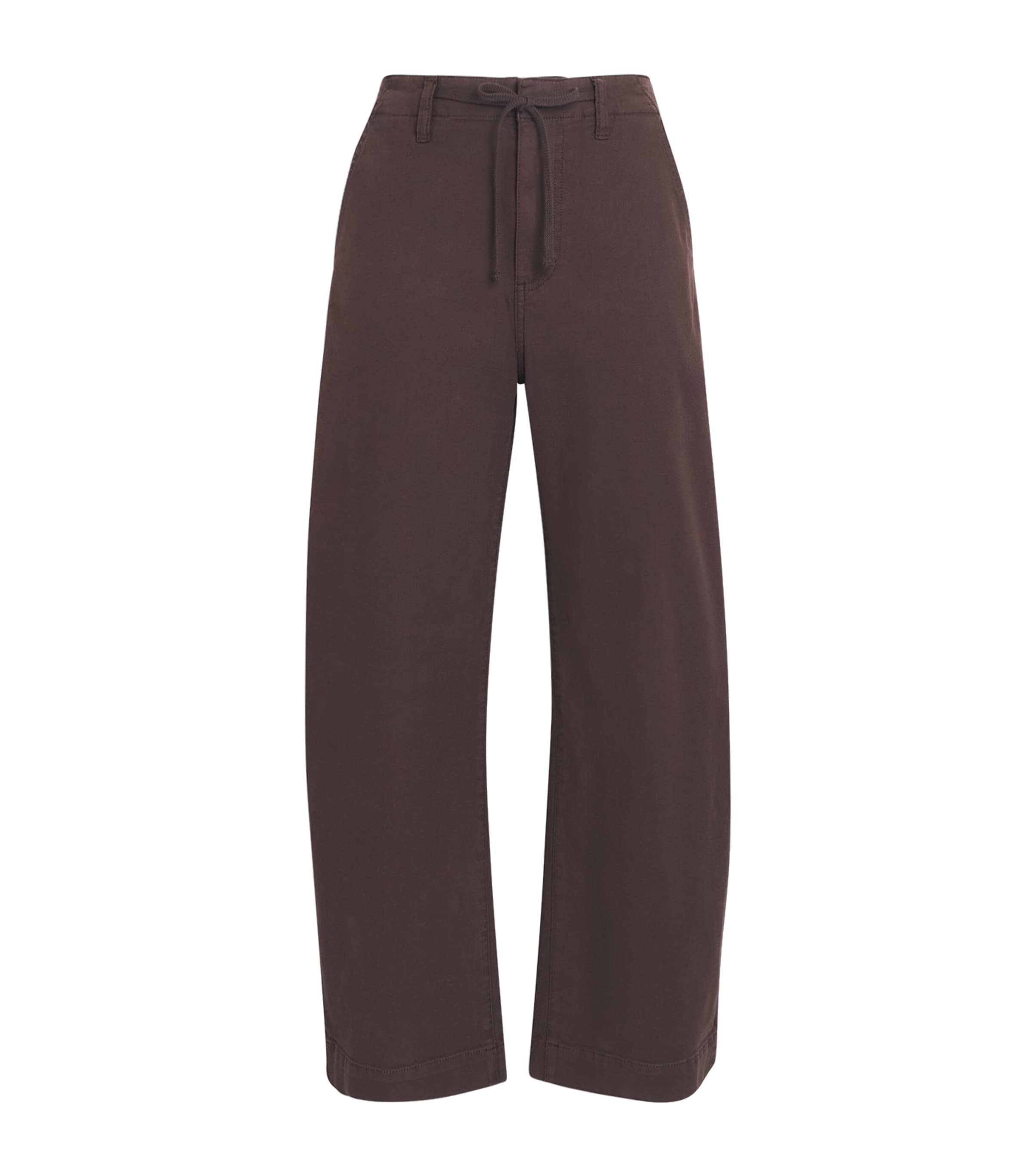 PAIGE Womens Arellia High-Rise Barrel Jeans Rich Chocolate
