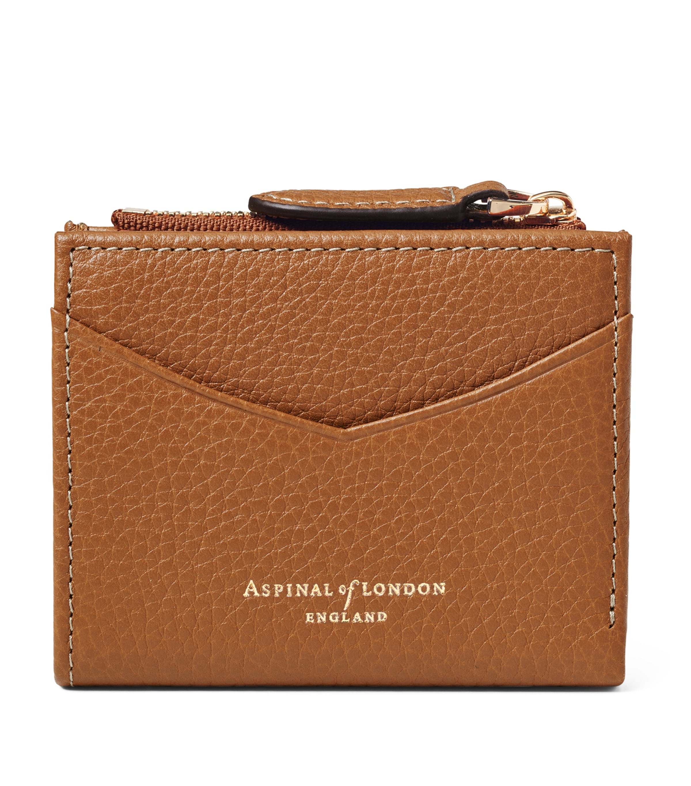 Aspinal Of London Leather Hudson Coin and Card Holder Tan