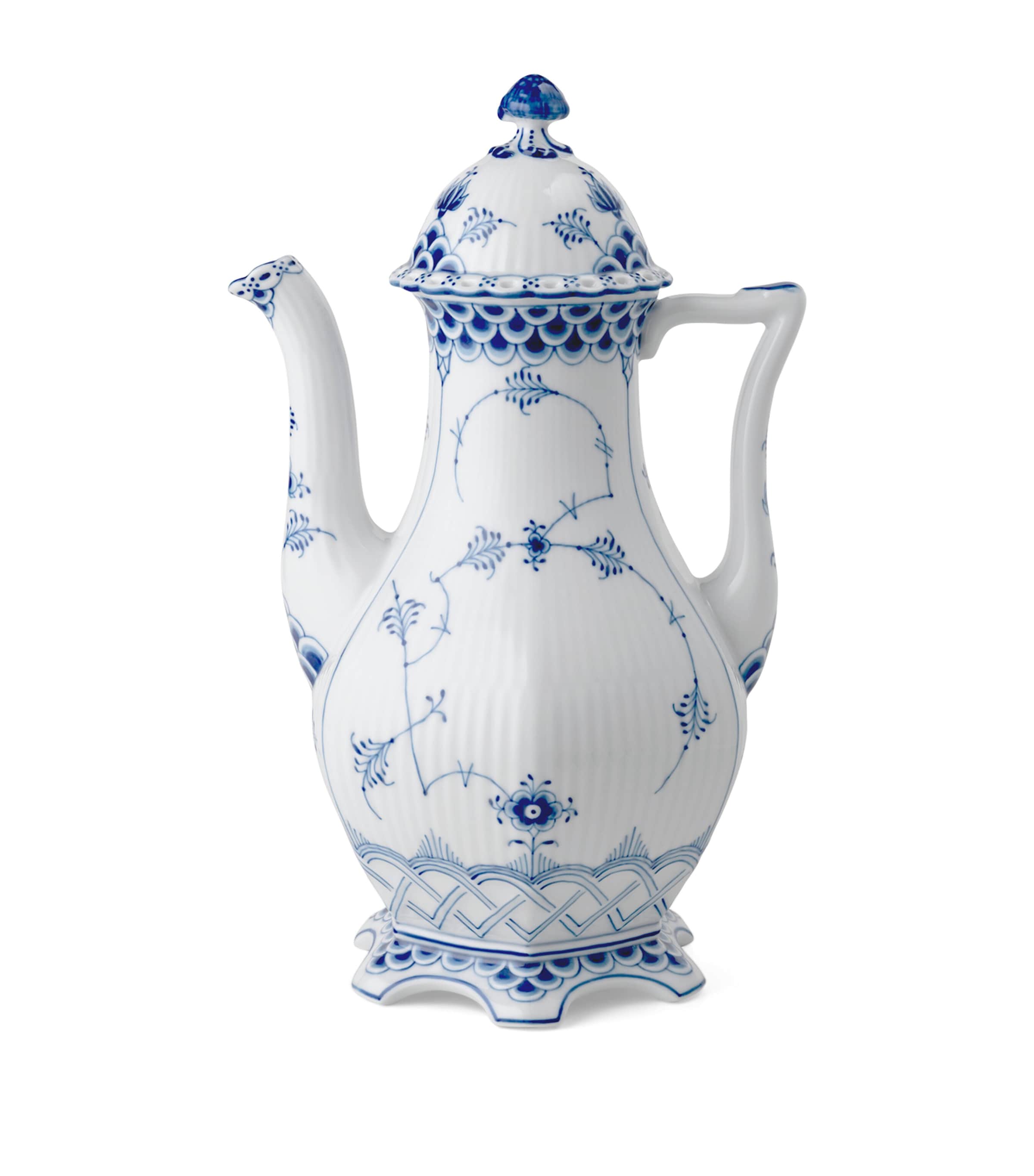 Royal Copenhagen Blue Fluted Full Lace Coffee Pot (1.5L) Blue