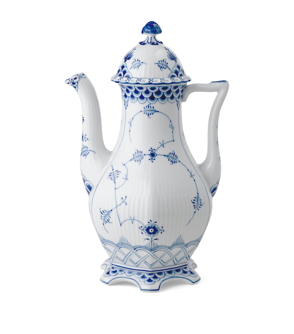 Royal Copenhagen Blue Fluted Full Lace Coffee Pot (1.5L) Blue
